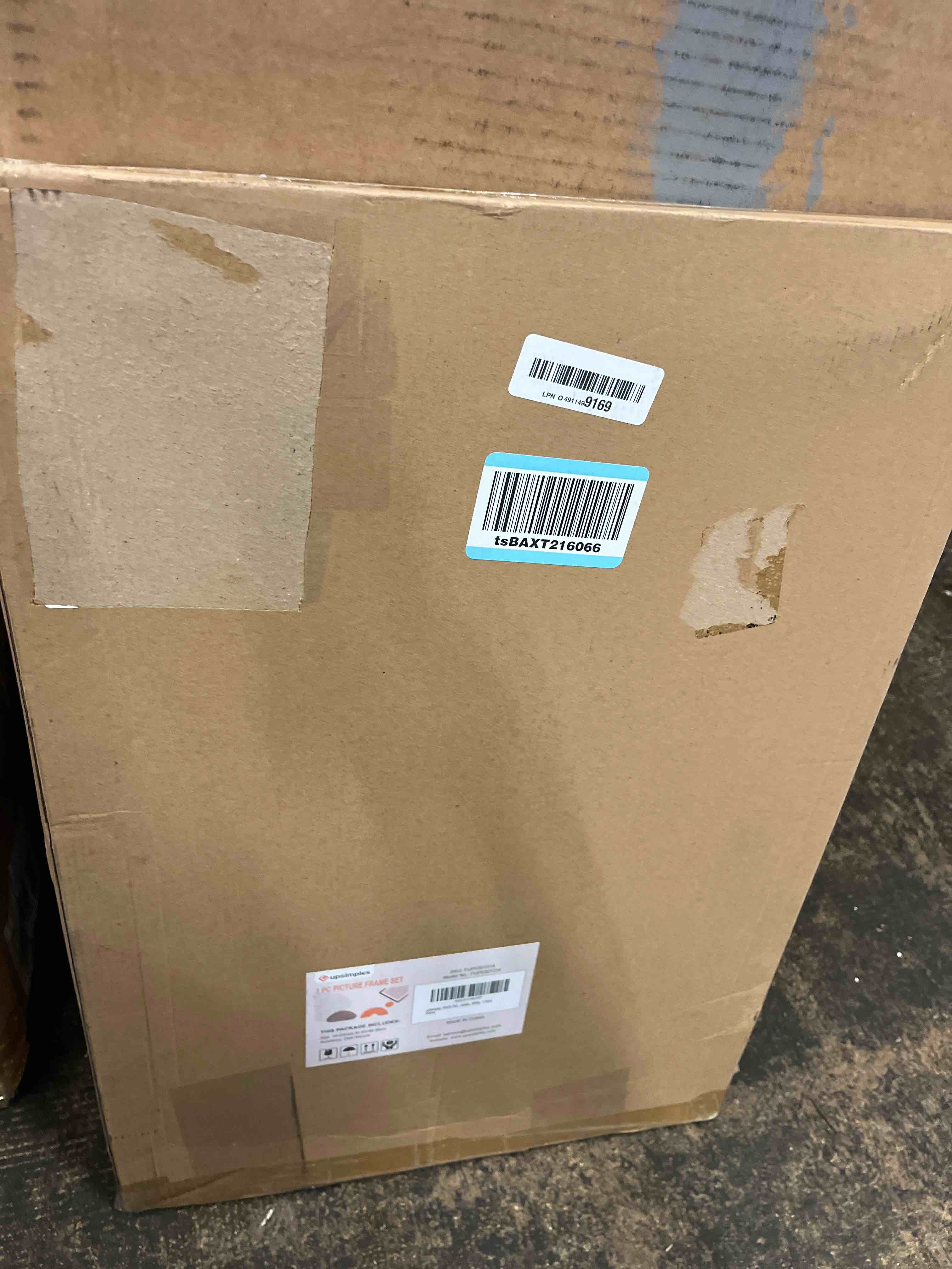 Condition photo showing New/Like New for upsimples 16x24 inches picture frame, display pictures 14x20 with mat or 16 x 24 without, wall hanging poster frames, white, 1 pack