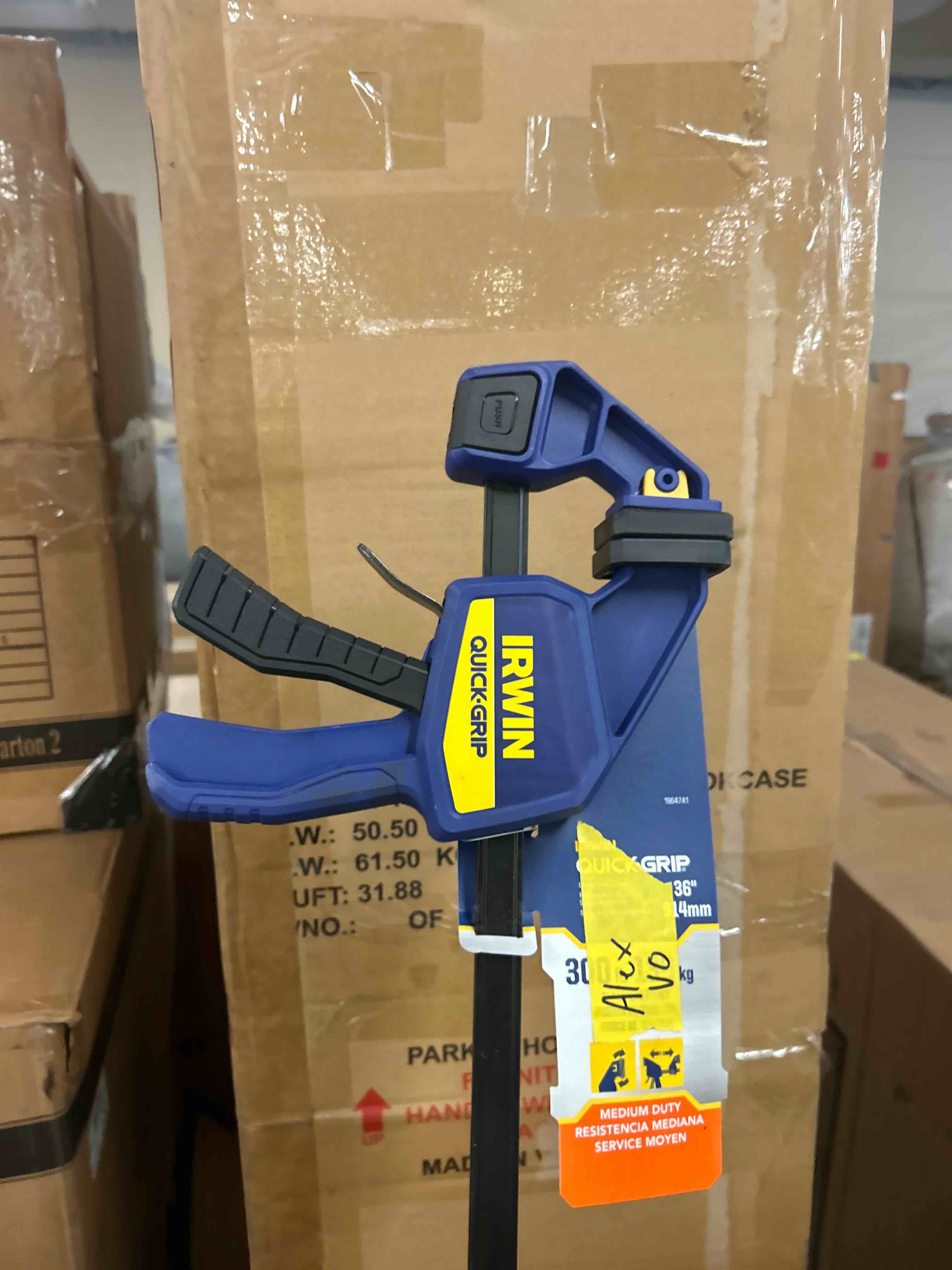 Condition photo showing New/Like New for irwin quick-gripone-handed bar clamp, medium-duty, 36", 1964741