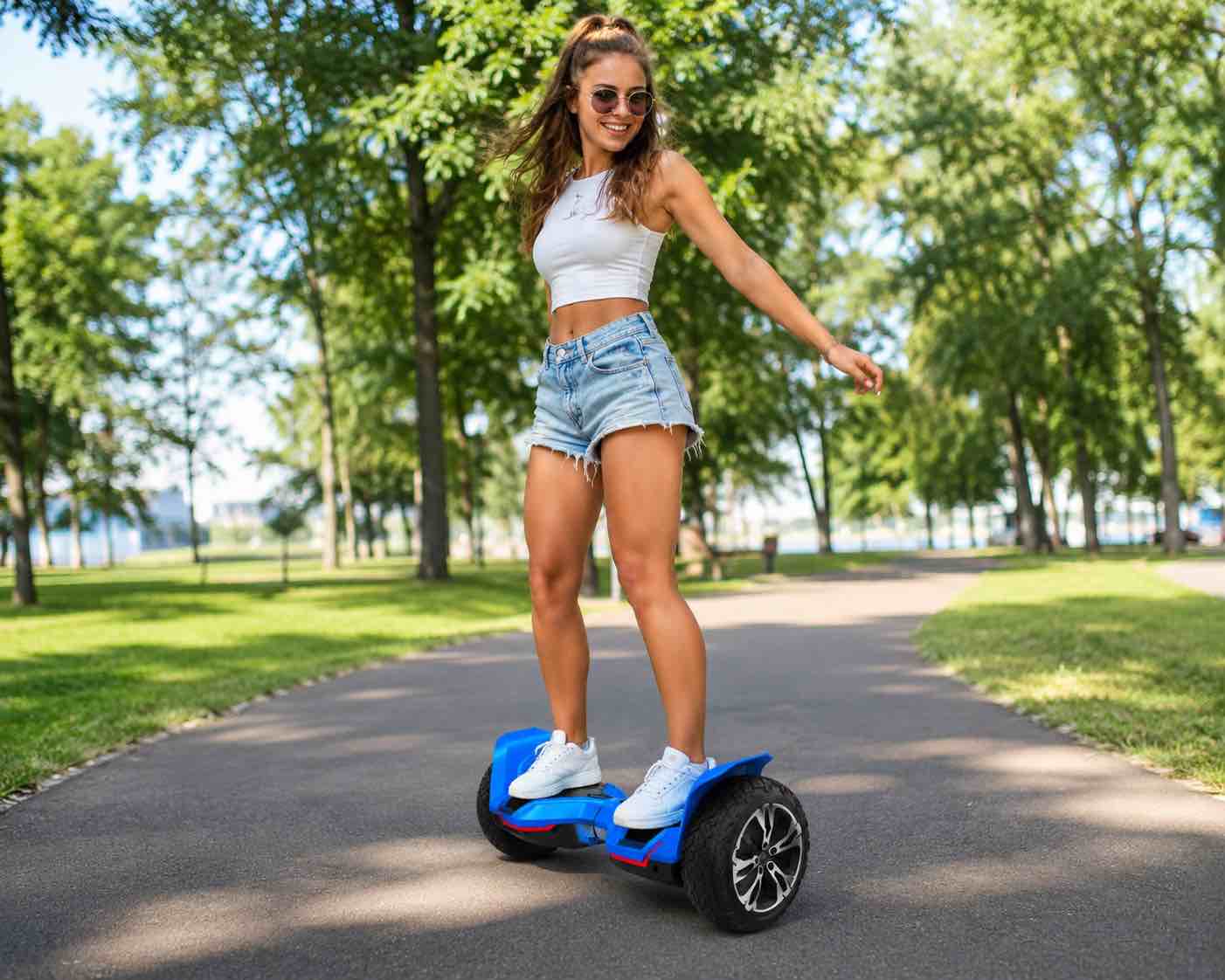 gyroor warrior 8.5 inch all terrain off road scooter with bluetooth speakers and led lights,self balancing scooter for kids ages 6-12 and adults