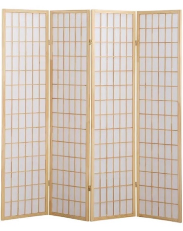 Condition photo showing New/Like New for roundhill furniture roland 4 panel oriental shoji screen/room divider in natural