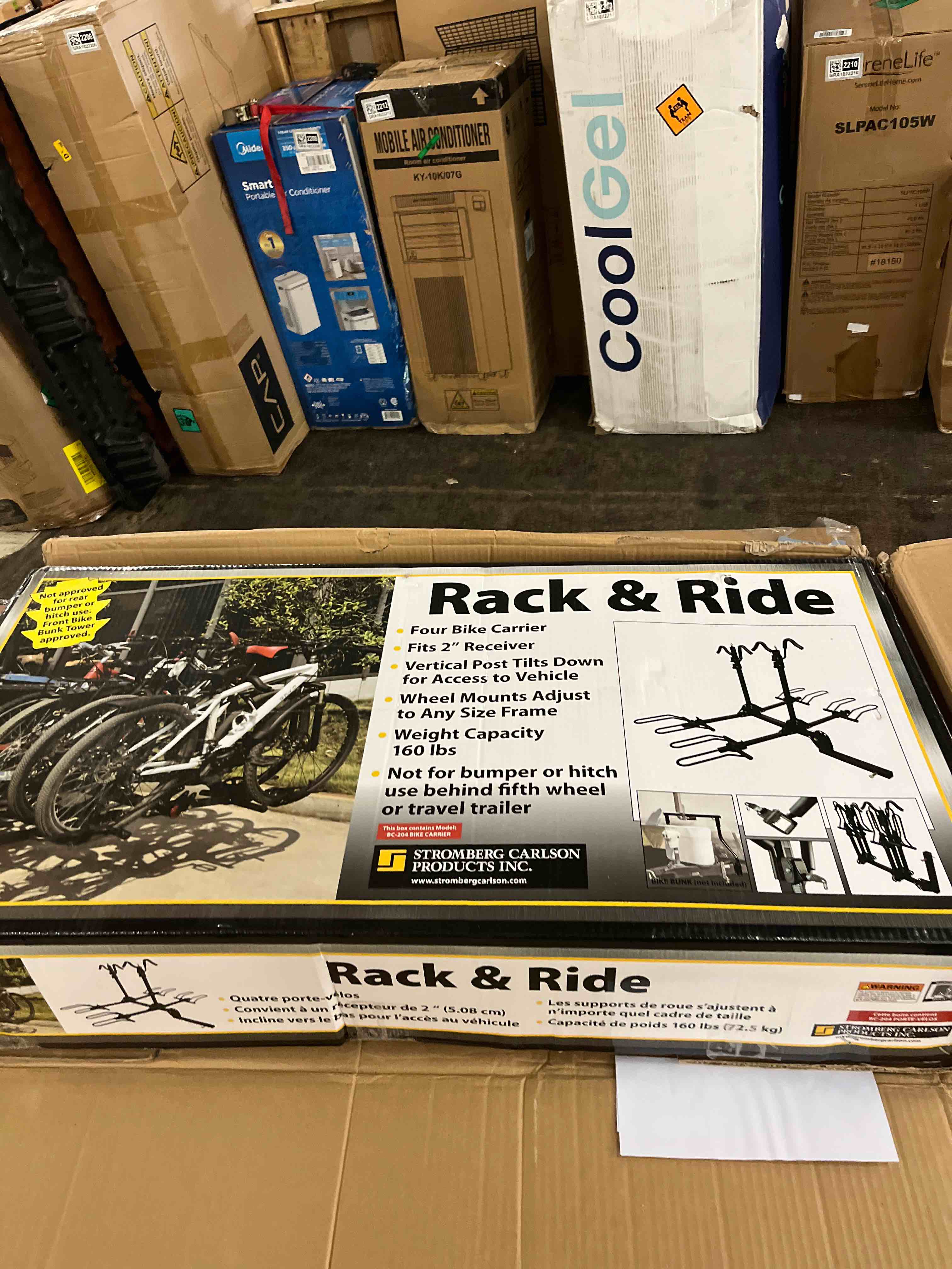 Condition photo showing New/Like New for stromberg carlson bc-204 platform mount bike rack - folding hitch mount bike rack, hitch bicycle carrier, foldable bike stand accessories, car, suv, and truck 4 bike rack fit with 2" hitch receiver