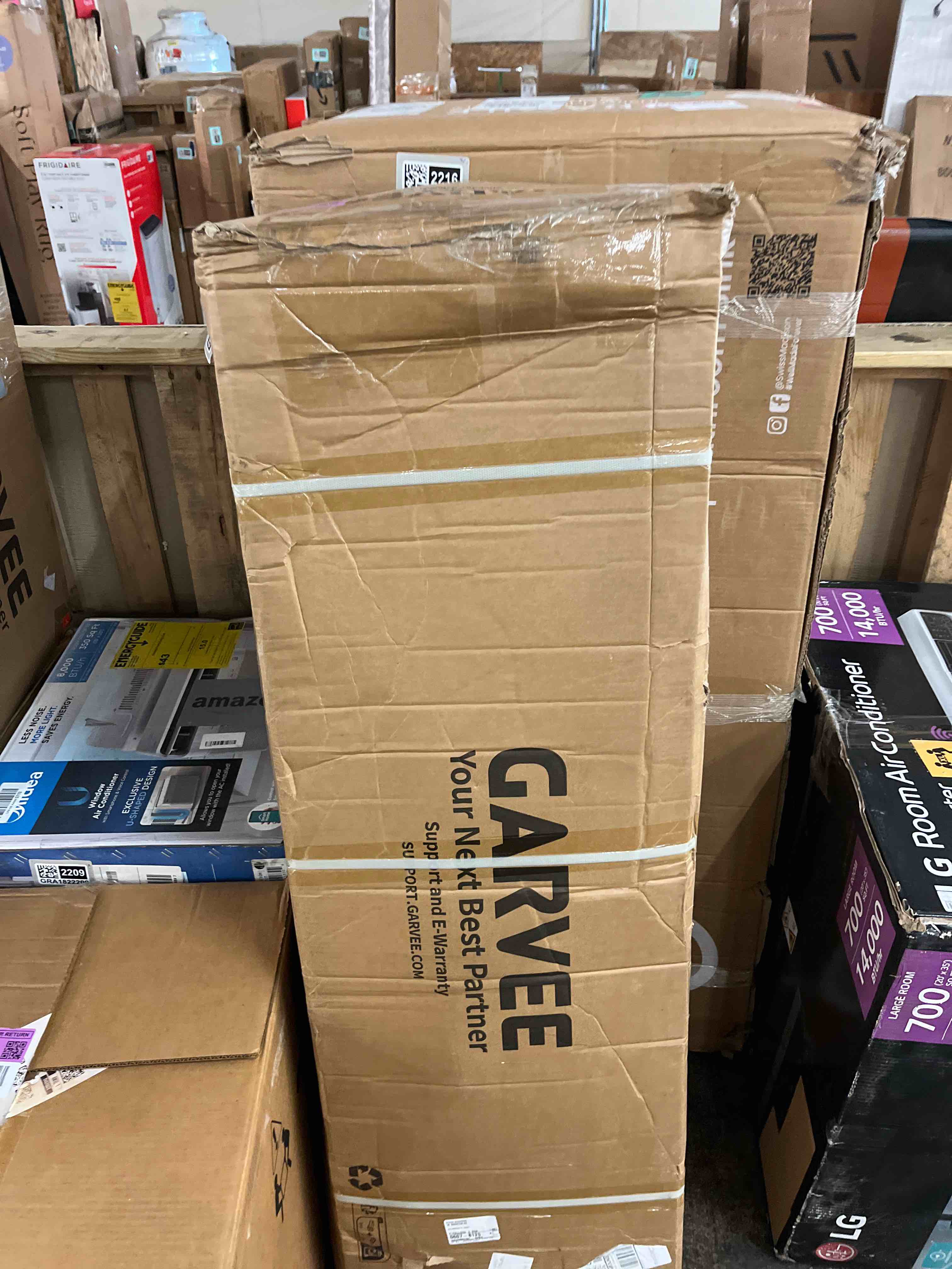 Condition photo showing New/Like New for garvee 50" lawn sweeper tow behind, large leaf collector with 26 cu.ft capacity hopper bag, leaf & grass catcher with adjustable brush height & dump for yard, farm, garden