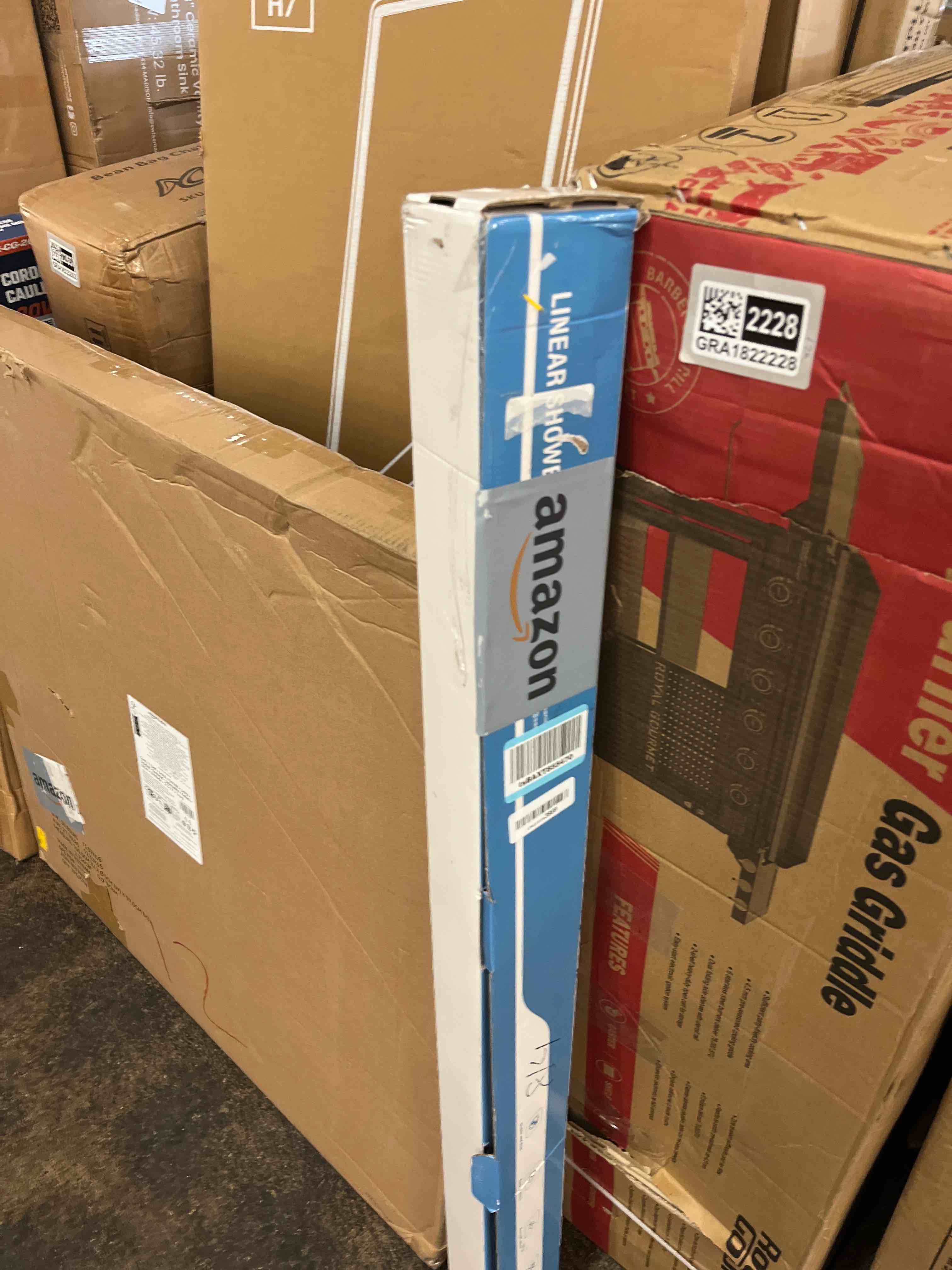Condition photo showing New/Like New for sanitemodar linear shower drain 48 inch with tiled stealth and 304 stainless steel brushed polished 2 in 1 panels.tile insert shower drain equipped adjustable feet,hair filters