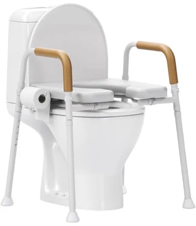 heavy-duty steel toilet seat riser with plush memory foam & flip-up seat - secure 350 lbs capacity, adjustable height raised toilet seat for seniors pregnant, disabled, handicapped
