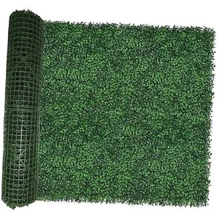 artificial boxwood backdrop roll: 40"x120" (33.5 sqft) uv-anti greenery faux grass hedge for indoor outdoor green wall decor, patio privacy screen, garden fence covering
