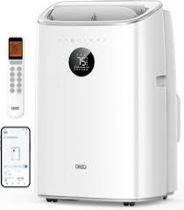 dreo portable air conditioners, 8000 btu ashrae (5000 btu doe) smart ac unit for bedroom with drainage-free cooling, 45db quiet, app/voice/remote, portable ac for room indoors, ac318s white 8,000 btu