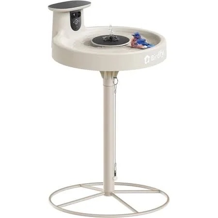 birdfy smart bird bath with camera solar powered & solar fountain & stand, dual-lens camera for bird watching, auto capture bird videos & ai identify, ideal present for bird lover ai lifetime
