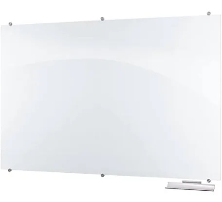magnetic glass whiteboard for wall, 36" x 24" glass dry erase board, large frameless white board for home and office with 1 marker tray - normal white normal white 36"w x 24"h