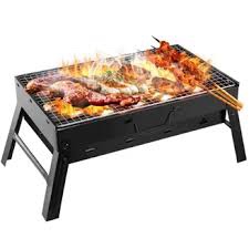 portable charcoal grill, portable tabletop bbq for outdoor cooking | compact folding grill for camping, hiking, picnics & travel | 24''x13''x9'' lightweight smoky flavor grill