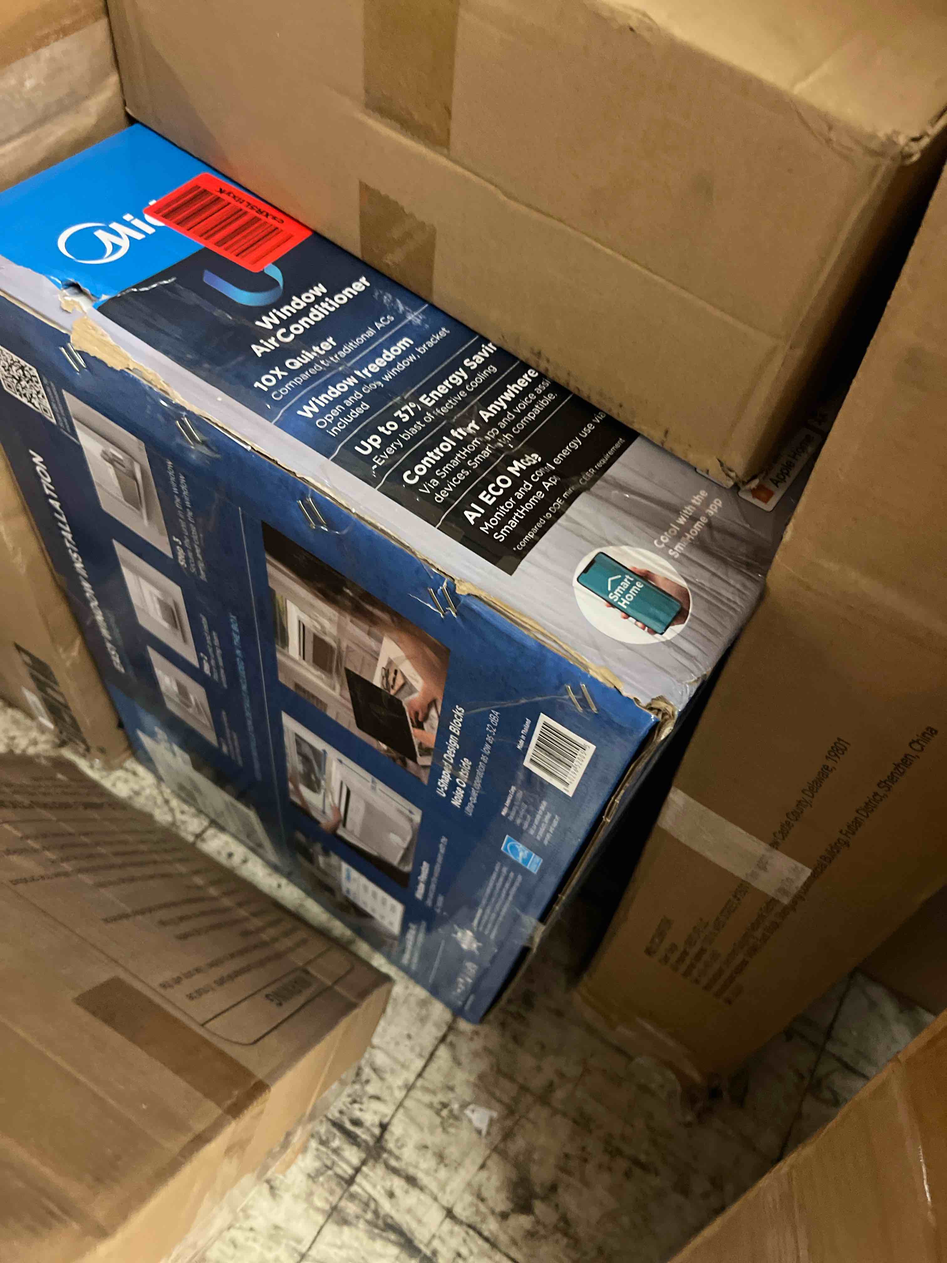 Condition photo showing New/Like New for midea 8,000 btu u shaped smart inverter window air conditioner - cools 350 sq ft, ultra quiet with open window operation - alexa/google assistant compatible, 37% energy savings, remote (2026 edition)