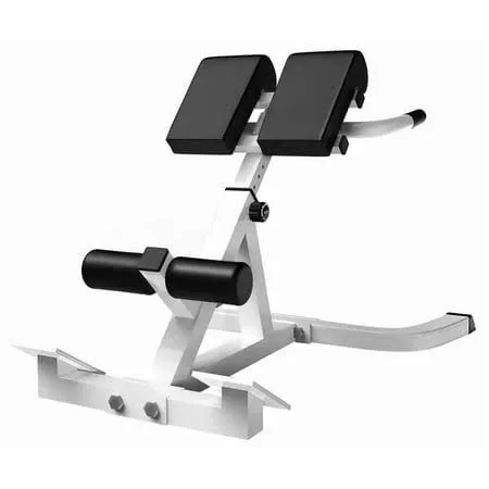 Roman Chair Back Extender - Angle & Height Dual Adjustable Hyperextension Bench for Home Gym - Adjustable Back Exercise Machine Fitness Equipment White