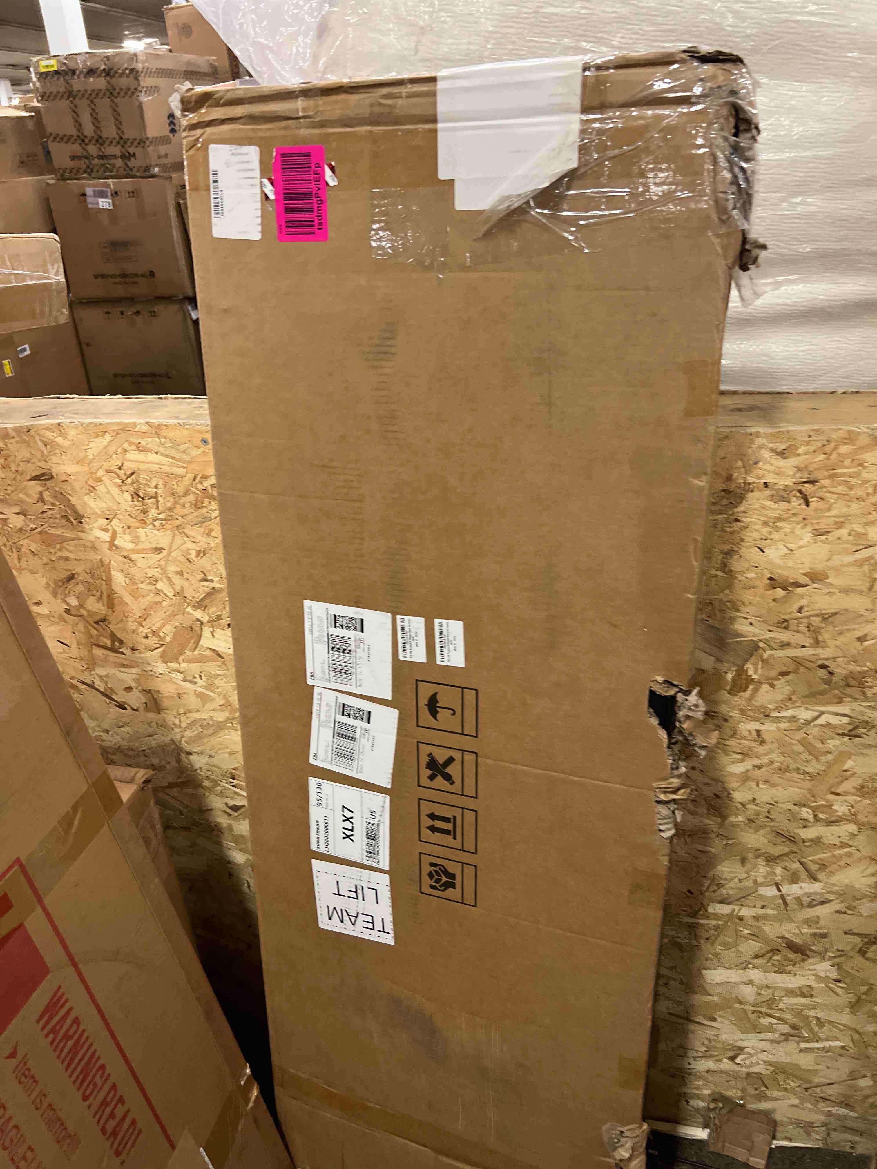 Condition photo showing New/Like New for nectacol pegboard display stand 4'w x 6.5'h, gondola retail shelving wall display for convenient grocery office supply and liquor stores, single side peg board panel no including 4 shelves