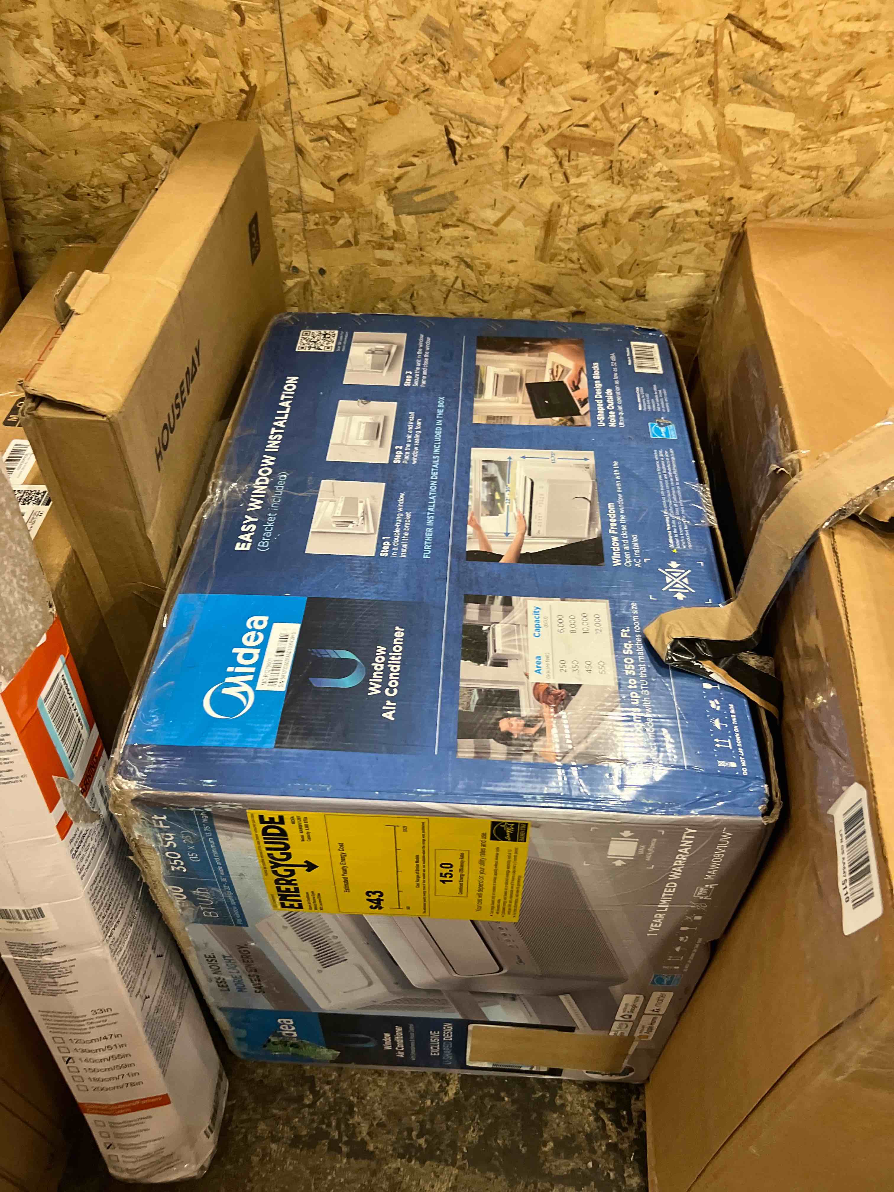 Condition photo showing New/Like New for midea 8,000 btu u shaped smart inverter window air conditioner - cools 350 sq ft, ultra quiet with open window operation - alexa/google assistant compatible, 37% energy savings, remote (2026 edition)