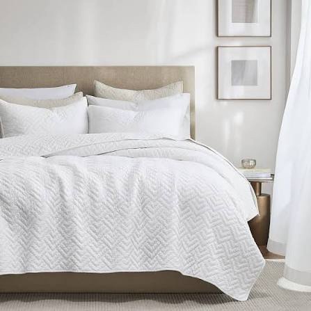 palassio white 100% cotton quilt queen size bedding sets with 2 pillow shams, textured lightweight soft bedspread shabby chic coverlet, quilted comforter bed cover for all season, 3 pieces block-white queen(90"x96"?