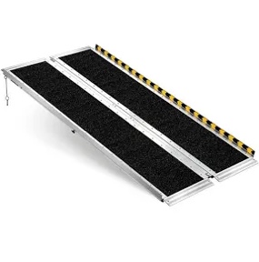 portable wheelchair ramp 5ft, non-skid aluminum ramps for wheelchairs for home steps, 800 lbs capacity handicap ramp for doorway, threshold, front porch, entry, stairs matte non -slip surface 5ft(applicable height5''-15'')
