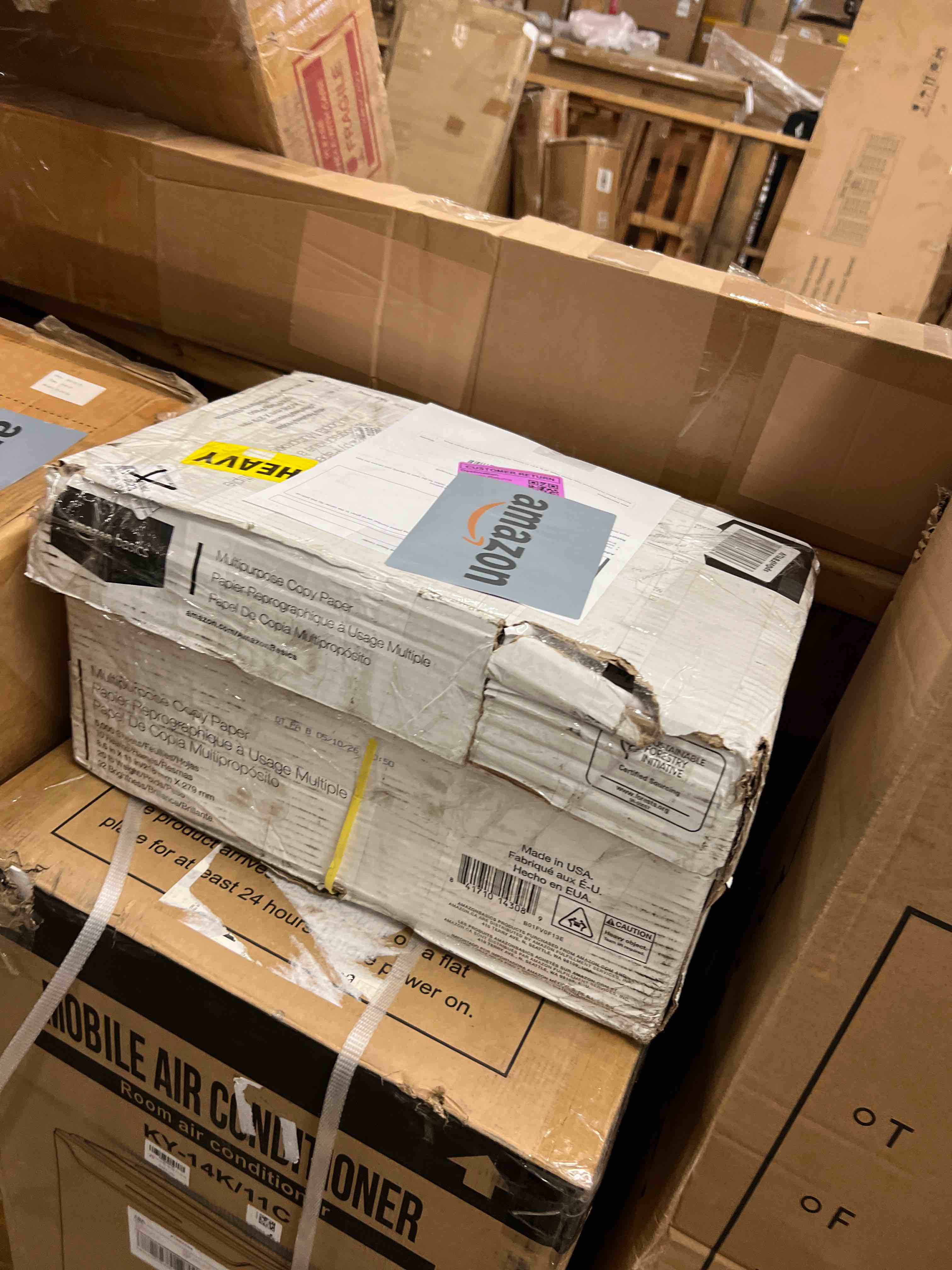 Condition photo showing New/Like New for amazon basics multipurpose copy printer paper, 20 lb, 8.5 x 11 inches, 10 reams (5,000 sheets), 92 bright white 10 reams | 5000 sheets letter (8.5x11)
