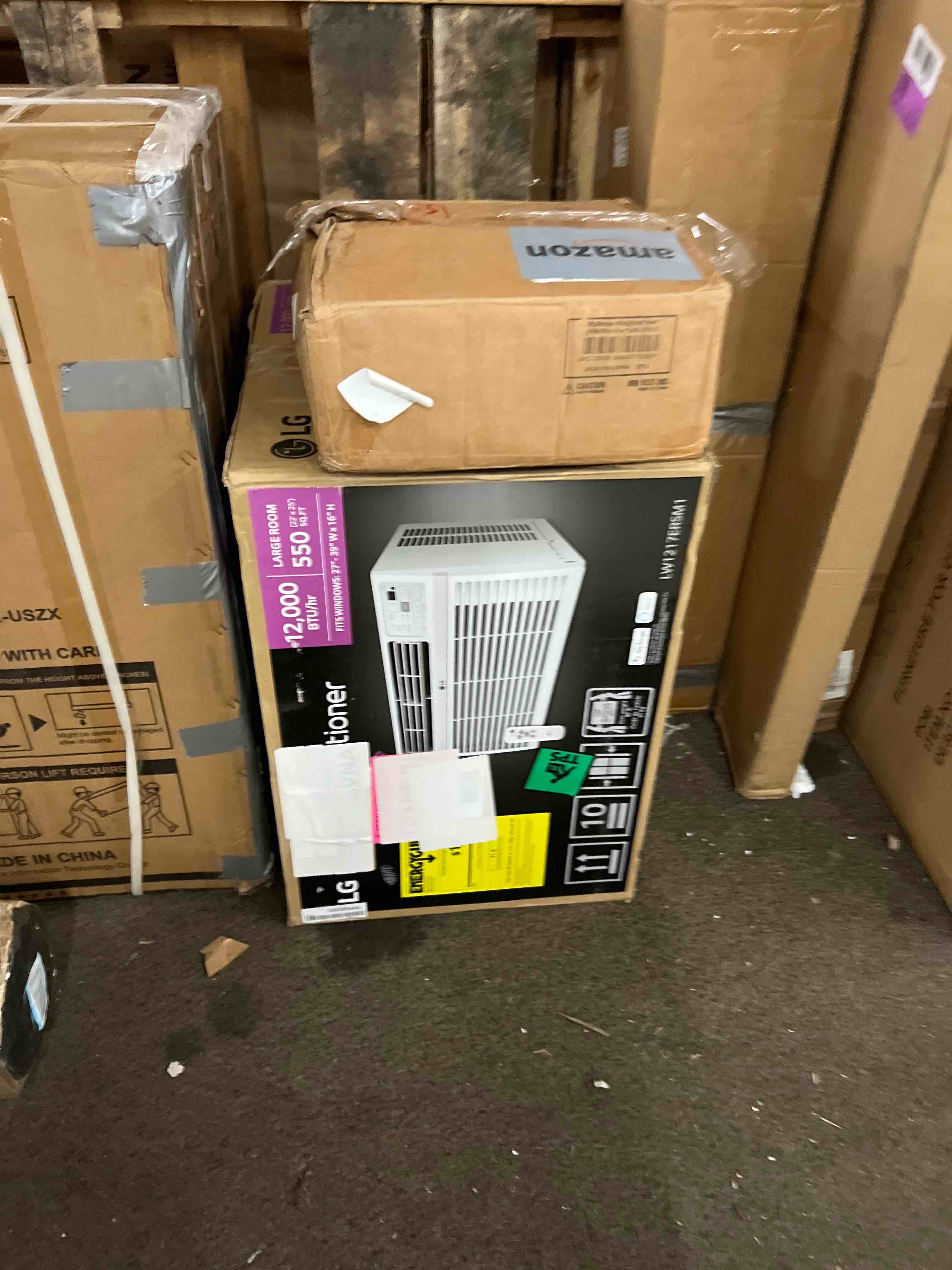 Condition photo showing New/Like New for lg 12,000 btu window air conditioners [2023 new] remote control wifi app ultra-quiet washable filter cools 450sq.ft for medium & large room ac unit air conditioner easy install white lw1017ersm1 10000 btu wifi & high efficiency white