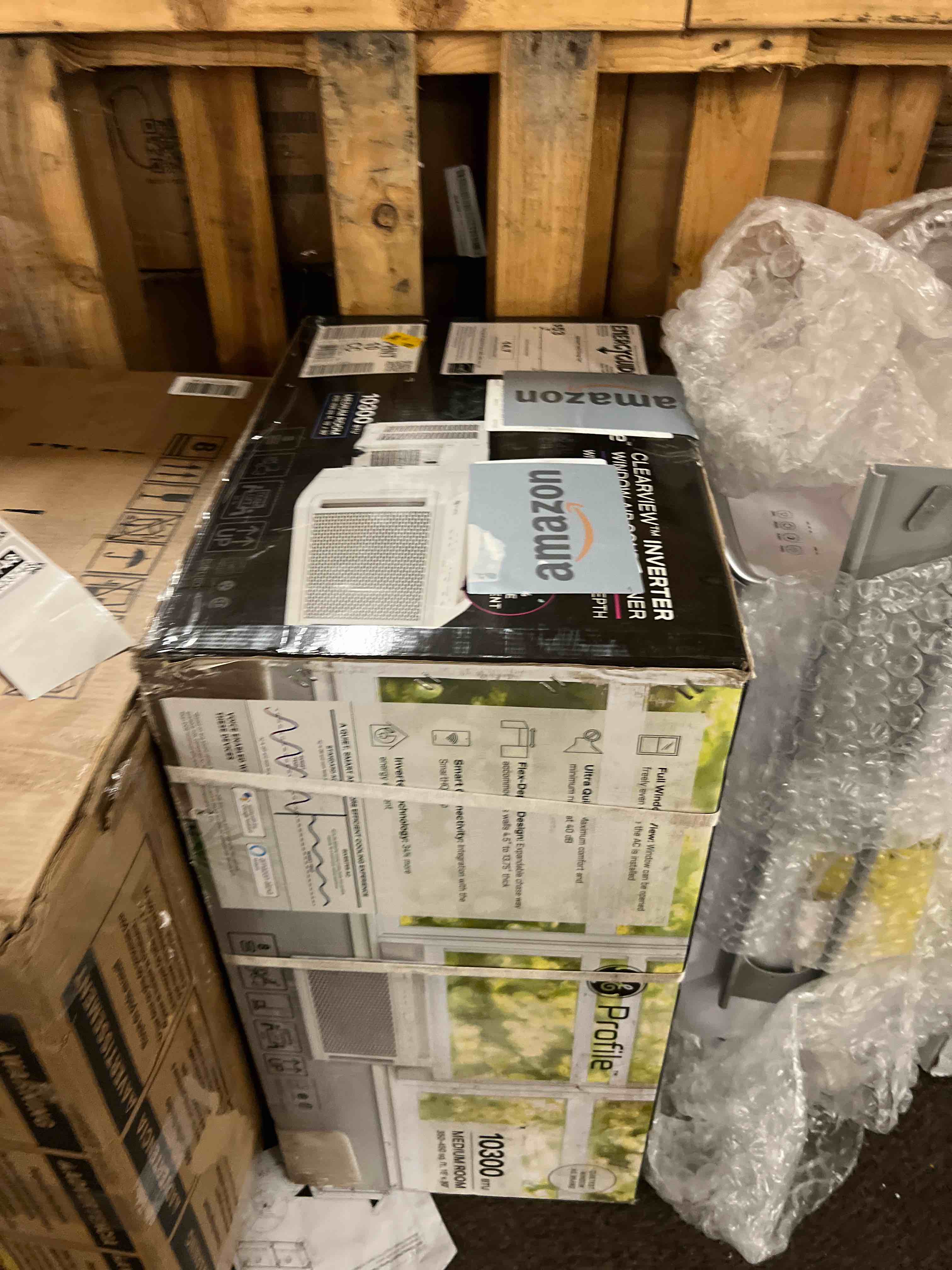 Condition photo showing New/Like New for ge profile clearview inverter window air conditioner 10,300 btu, ultra quiet, full window view, cools up to 450 sq ft, energy star, wifi smart, remote