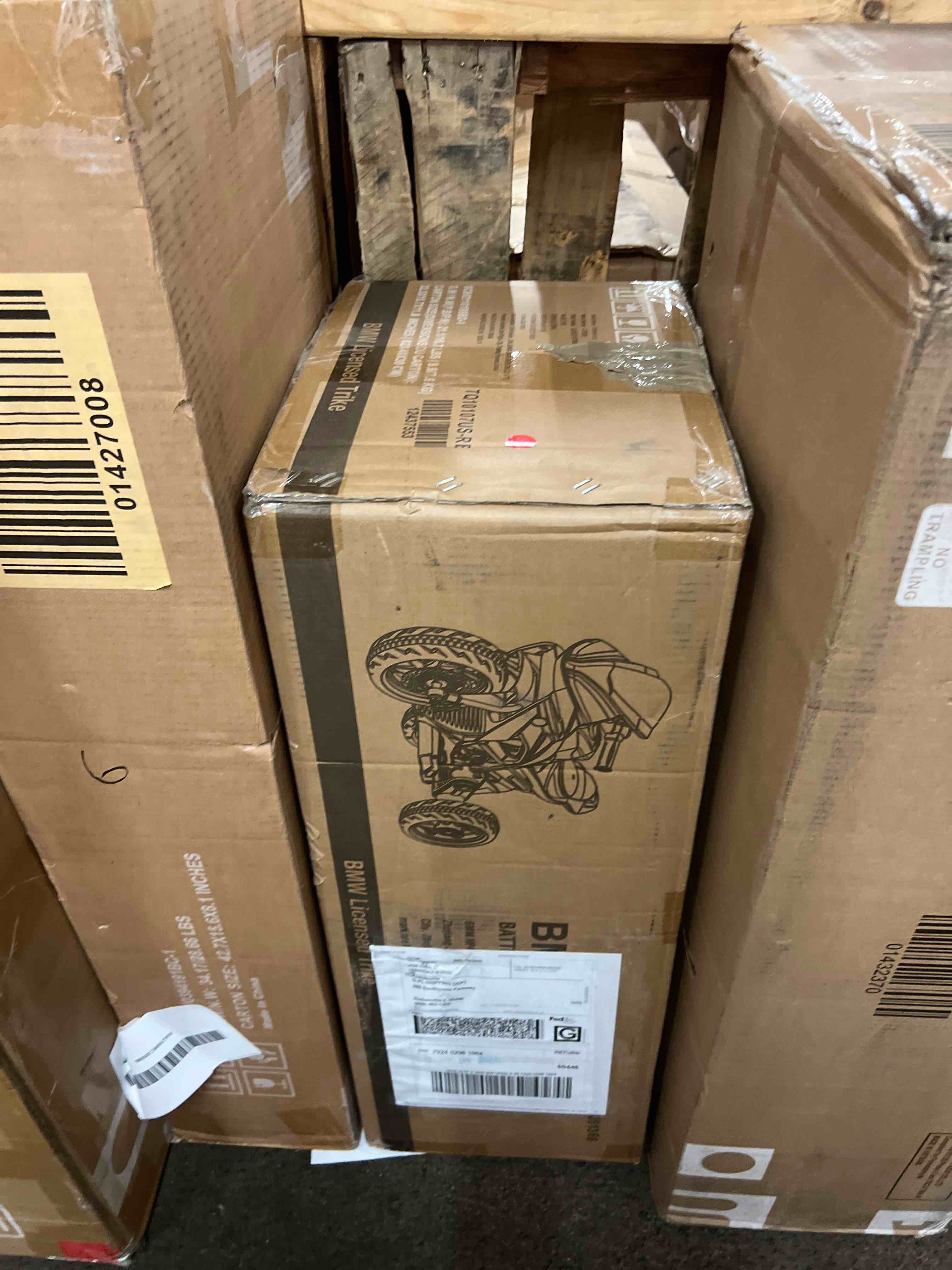 Condition photo showing New/Like New for costzon kids electric ride on motorcycle, licensed bmw 6v battery powered toy w/headlights &music, pedal, 3 wheels for children boys & girls (dark red)