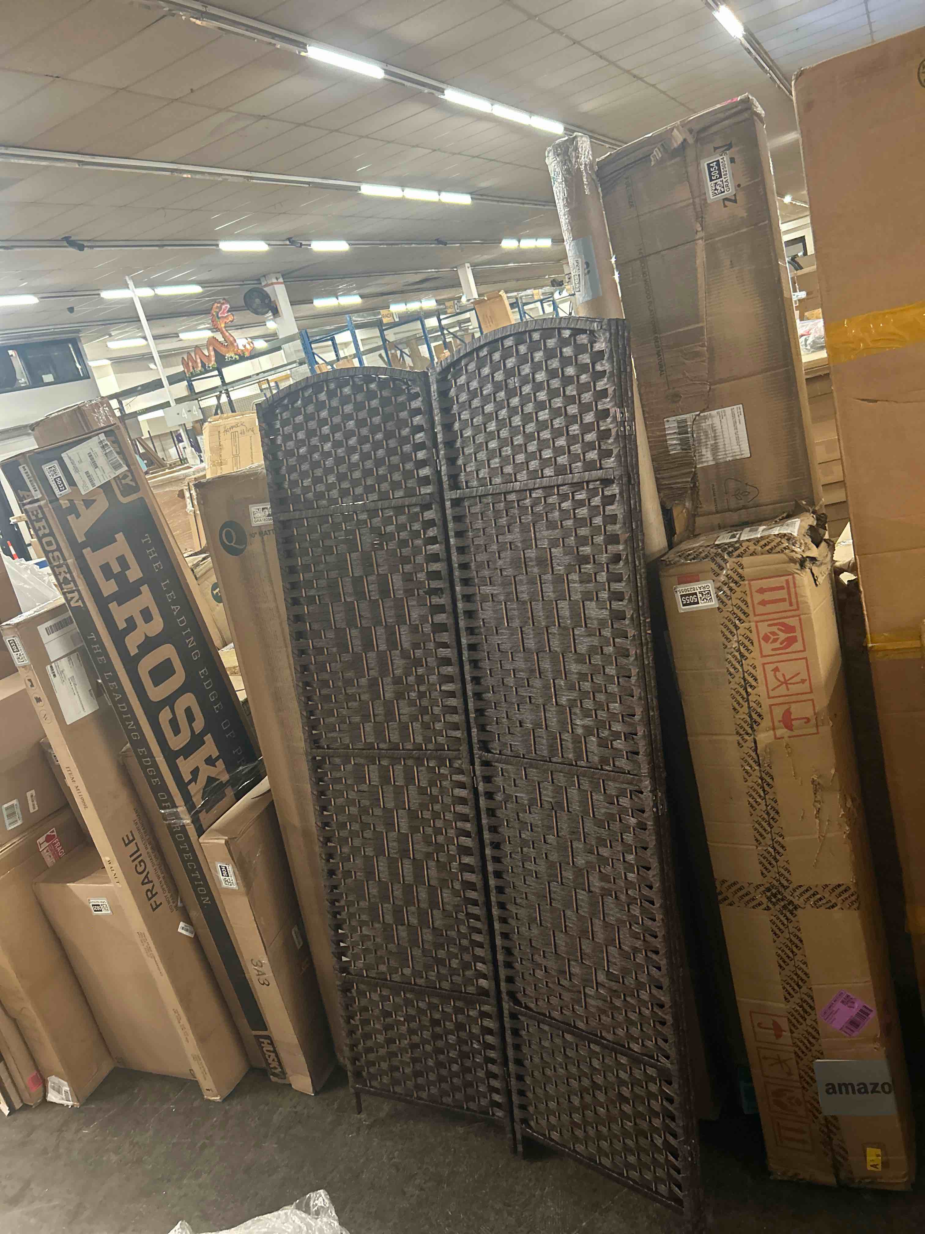 Condition photo showing New/Like New for rhf room divider panel,partition room dividers,4panel privacy screen,brown | 16in room divider screen,6ft tall temporary wall divider,room partition separation,foldable space separator,room dividers