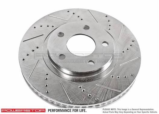 Condition photo showing New/Like New for power stop ar82153xr power stop extreme performance drilled and slotted brake rotors front right power stop extreme performance drilled and slotted brake rotors
