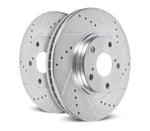 power stop ar82153xr power stop extreme performance drilled and slotted brake rotors front right power stop extreme performance drilled and slotted brake rotors