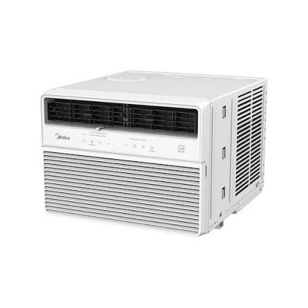 Condition photo showing New/Like New for midea 24,000 btu smart inverter window air conditioner with app, alexa control, 230v ac unit cools up to 15,00 sq. ft, quiet operation, energy saving, remote & easy installation kit, white