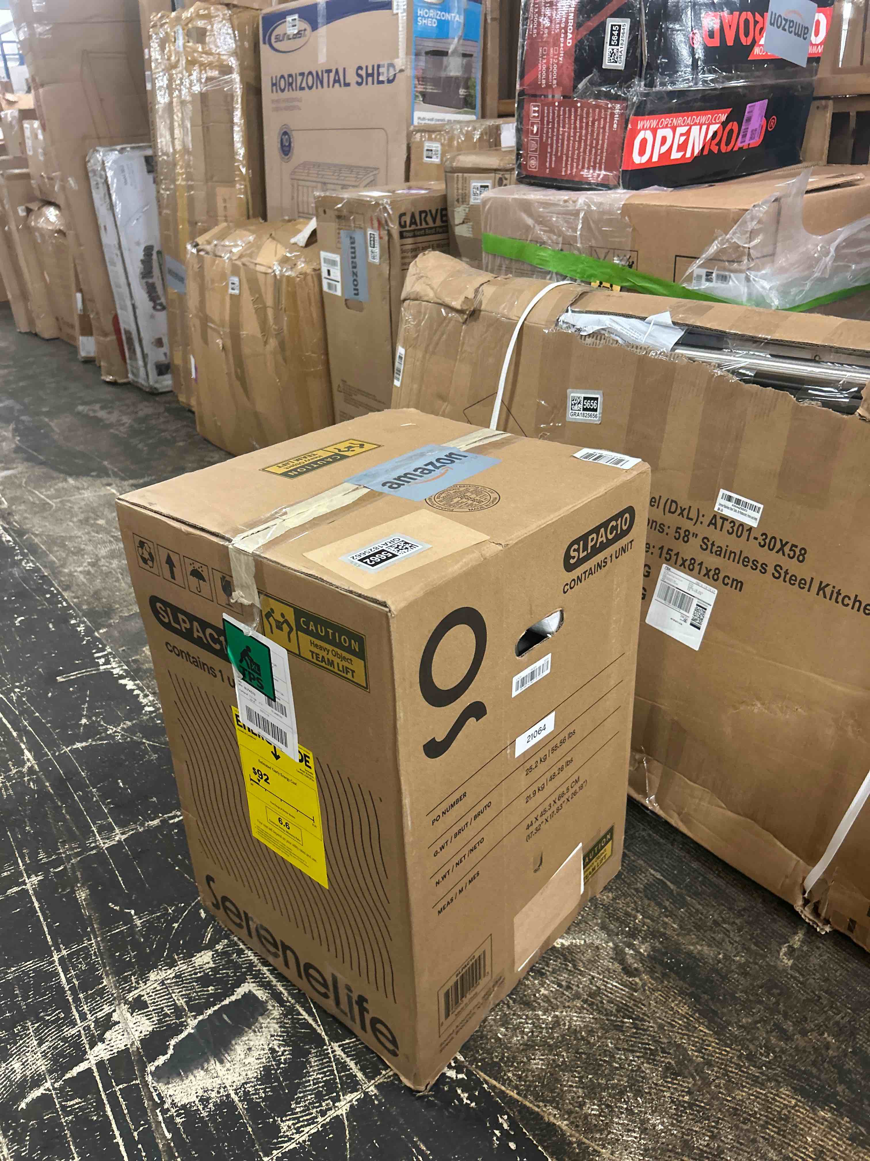 Condition photo showing New/Like New for serenelife small air conditioner portable 10,000 btu with built-in dehumidifier - portable ac unit for rooms up to 450 sq ft - remote control, window mount exhaust kit
