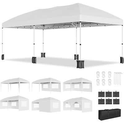 garvee 10x20 ft heavy duty pop up canopy tent with removable sidewalls and carry bag