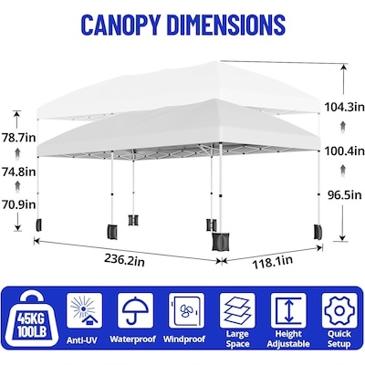 Condition photo showing New/Like New for garvee 10x20 ft heavy duty pop up canopy tent with removable sidewalls and carry bag
