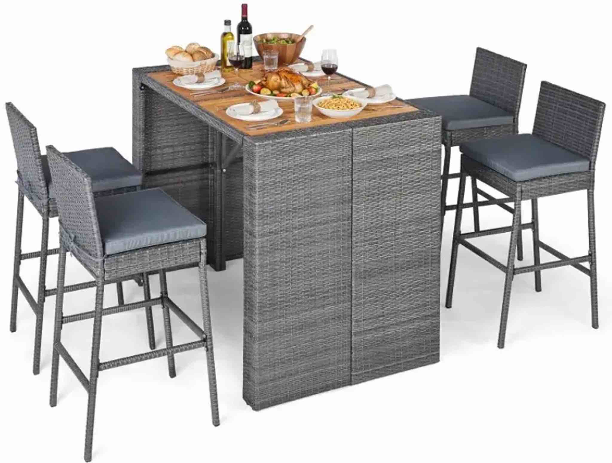 Condition photo showing New/Like New for patio acacia wood dining set for home