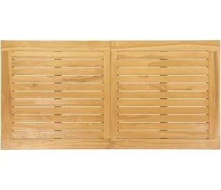 Condition photo showing New/Like New for costway 55'' x 27.5'' teak wooden rectangle tabletop slatted panel board