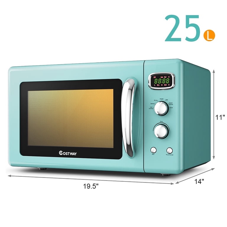 Condition photo showing New/Like New for costway 0.9cu.ft. retro countertop compact microwave oven 900w 8 cooking settings green