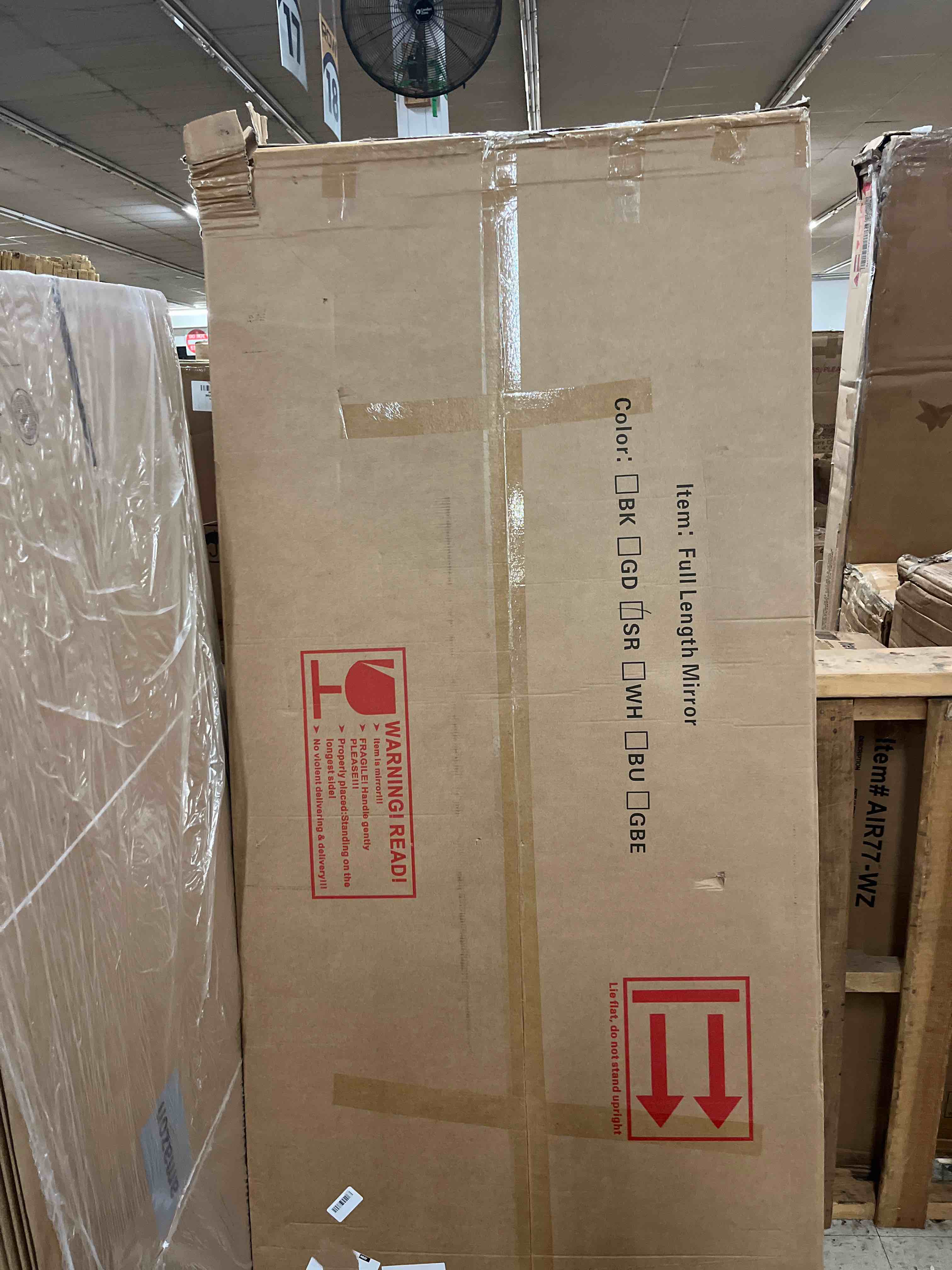 Condition photo showing New/Like New for 71"x32" full length mirror with stand, arched pu frame