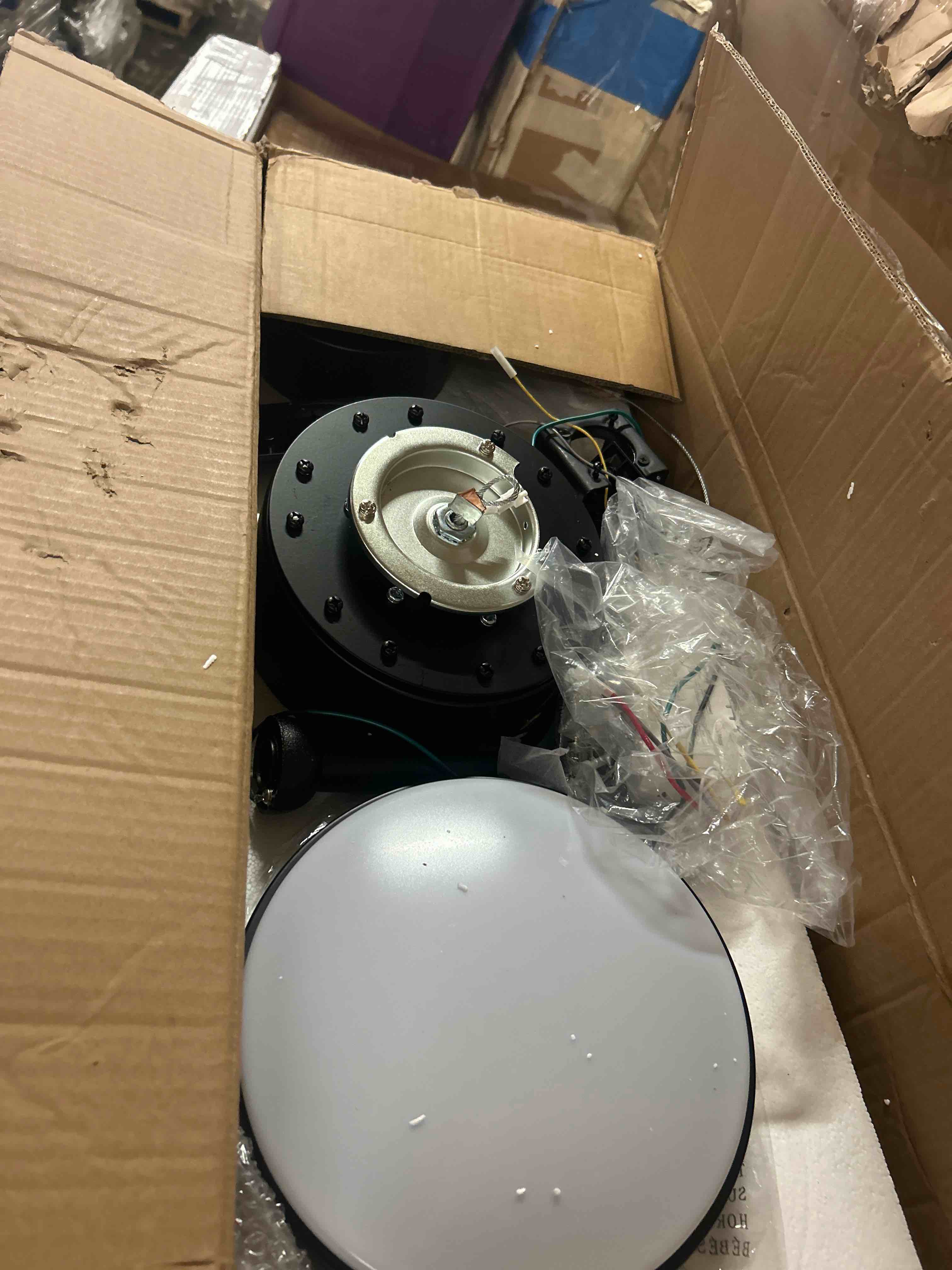 Condition photo showing New/Like New for fanbulous 52" outdoor ceiling fans with lights, dimmable 3cct, black