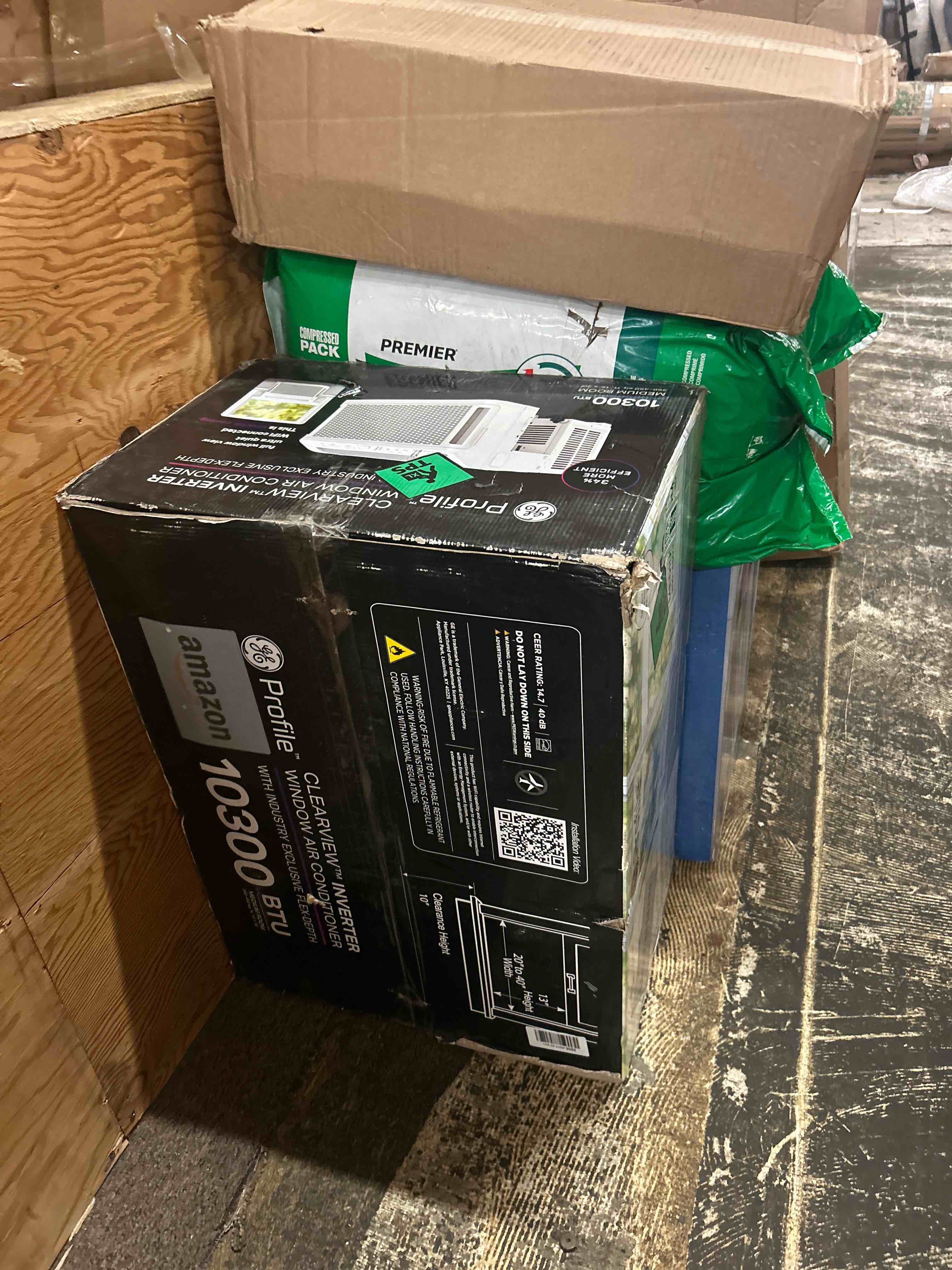Condition photo showing New/Like New for ge profile clearview inverter window air conditioner 10,300 btu, ultra quiet, full window view, cools up to 450 sq ft, energy star, wifi smart, remote