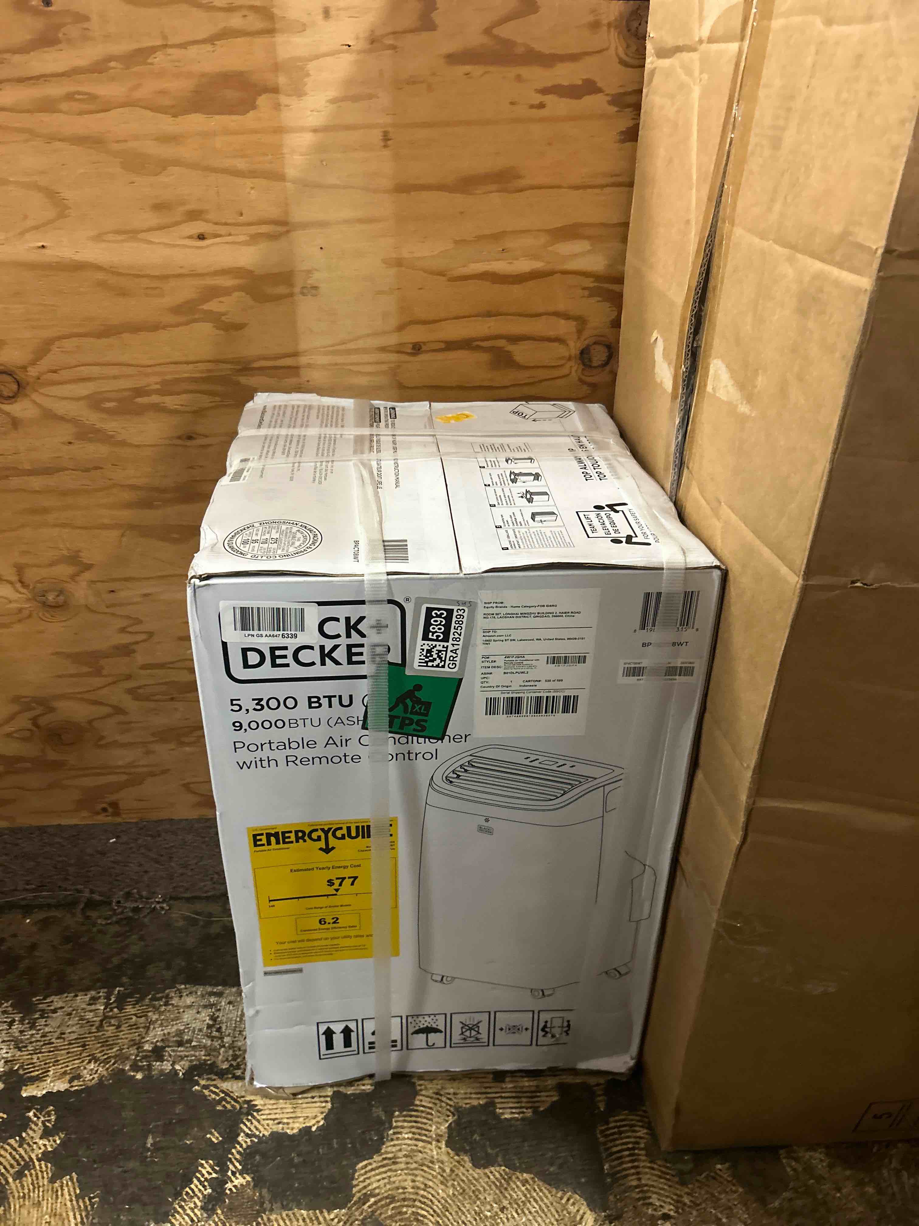 Condition photo showing New/Like New for black+decker portable air conditioner, 9,000 btu, bpact08wt, white