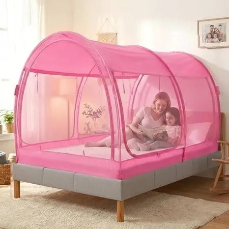 bed tent dream tents bed canopy shelter cabin indoor privacy warm breathable pop up twin/full/queen for kids and adult patent pending(mattress not included)