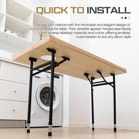 Condition photo showing New/Like New for Tandefio Folding Table Legs Adjustable Height 14 Inch Wide Folding Tables Legs Collapsible Durable Metal Furniture for Kitchen, DIY Bar Desk, Coffee Dinner, Home, Tabletops, Table Saw(2 Pcs,14 Inch)
