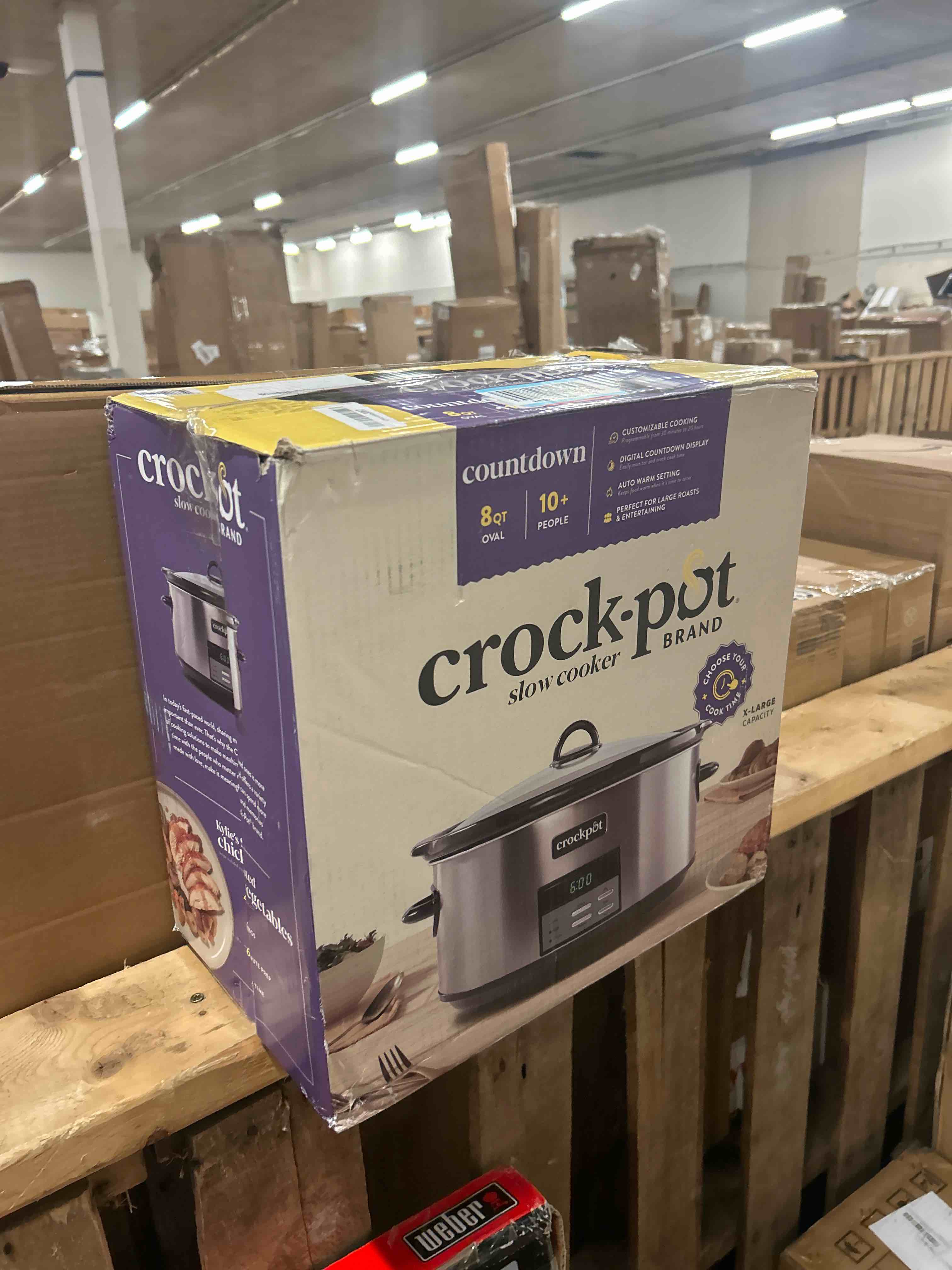 Condition photo showing New/Like New for Crock-Pot Large 8-Quart Programmable Slow Cooker with Auto Warm Setting Black Stainless Steel