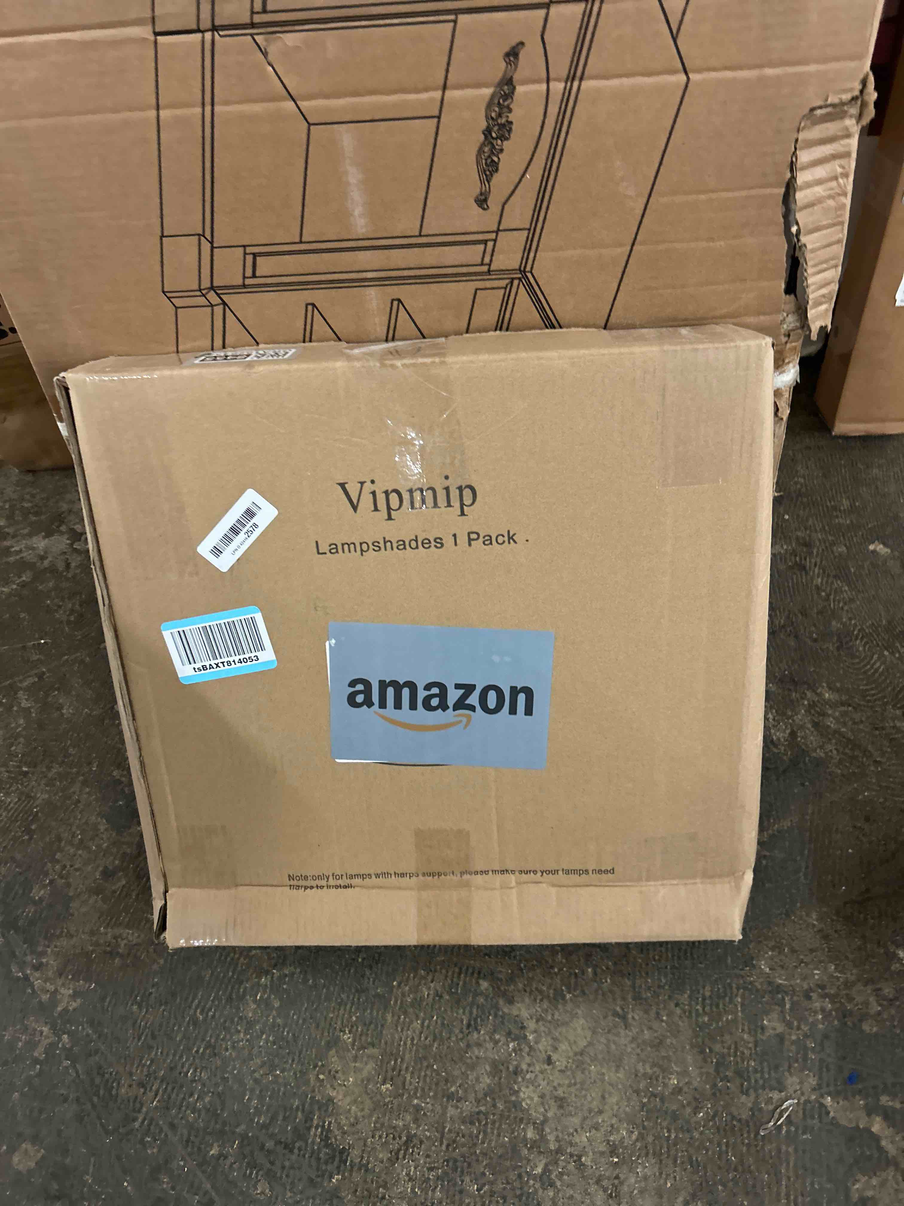 Condition photo showing New/Like New for Line Lamp Shades,18" Top x 18" Bottom x 12" High,Assembly Required Large Drum Lampshade, Replacement Lamp Shades for Table Lamps, Floor Lamps, Spider Fitter