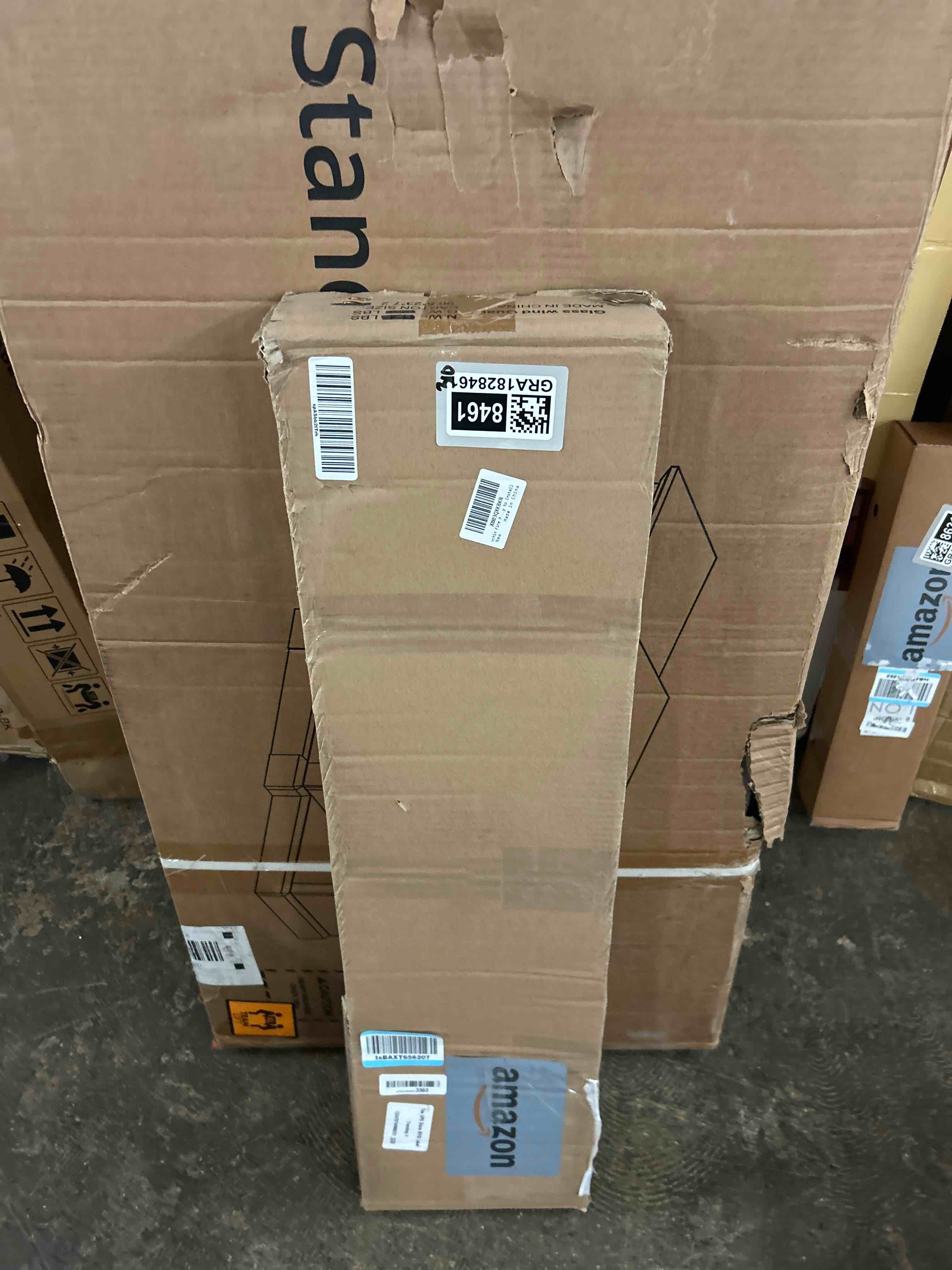 Condition photo showing New/Like New for Fire Pit Wind Guard, 29"x13" Square Fire Pit Glass Wind Guard Made of Clear Tempered Glass, Set with Assembly Instructions, Free Screwdriver, Easy to Install