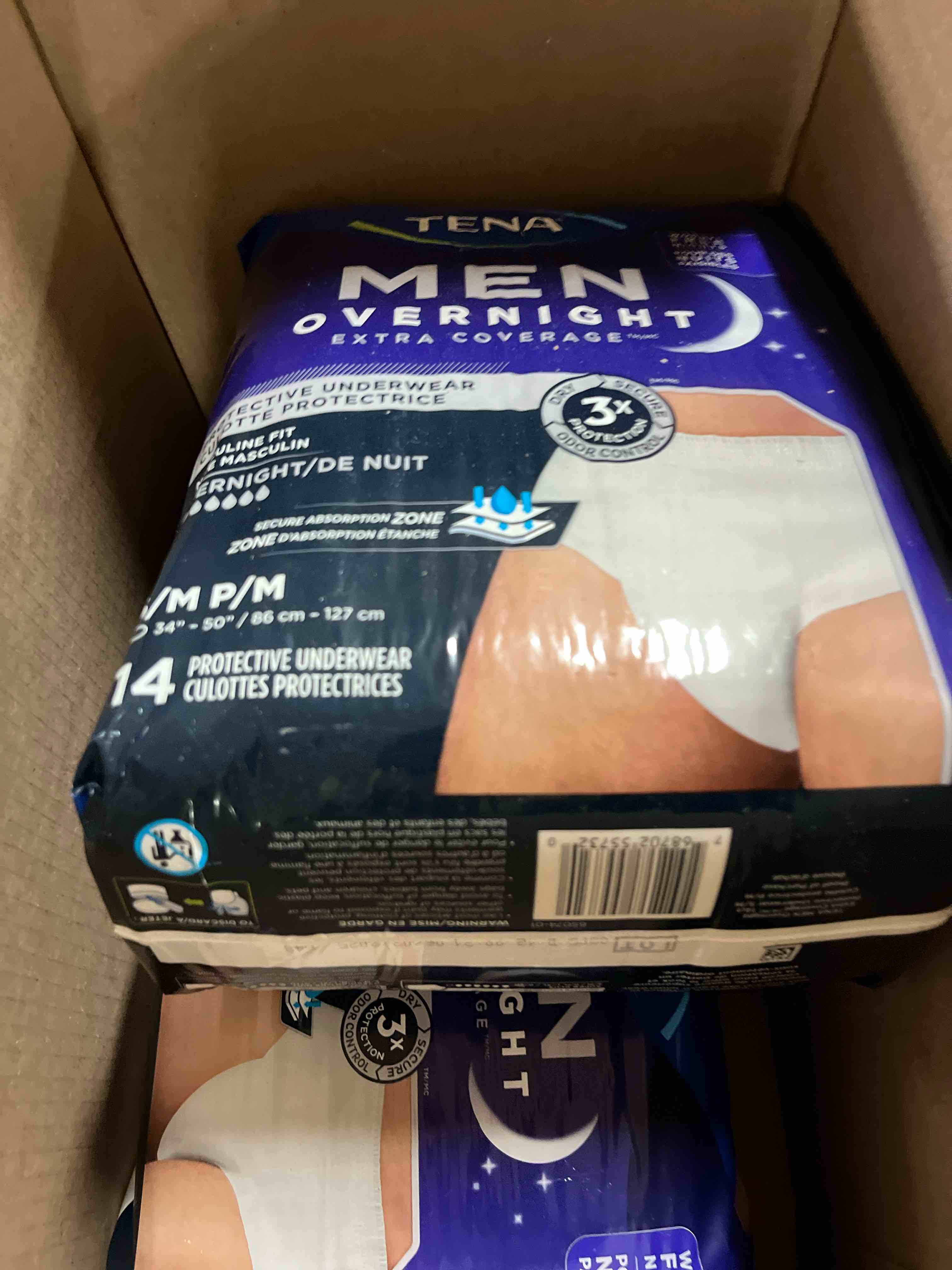 Condition photo showing New/Like New for Tena Men Overnight Incontinence Protective Guard, Bladder Control, Discrete, Overnight Absorbency, 30 Count