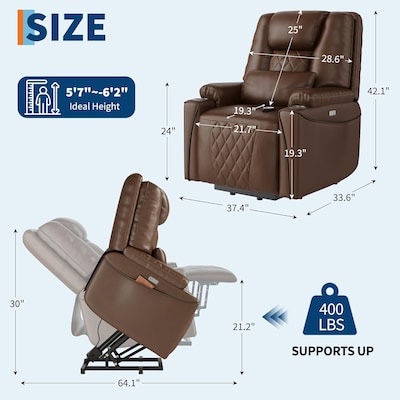 Condition photo showing Good Condition for Der Rose Electric Power Lift Recliner Chair Sofa Power Lift Chair for Elderly 3 Positions Side
