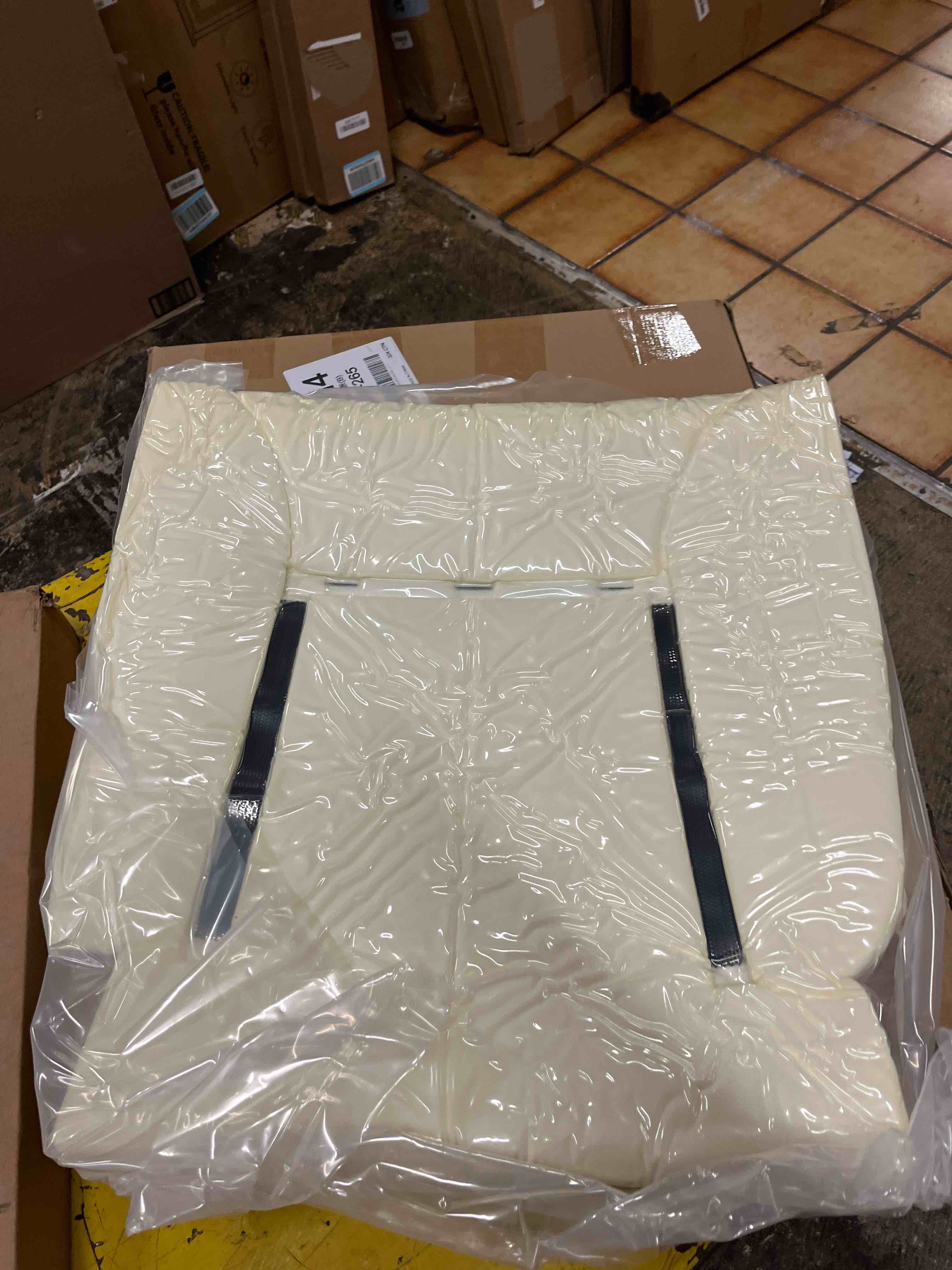 Condition photo showing New/Like New for SecosAutoparts Driver and Passenger Bottom and Top Lean Back Leather Seat Covers and Two Foam Light Tan Compatible with Cadillac Escalade ESV EXT 2003 2004 2005 2006 Light Tan