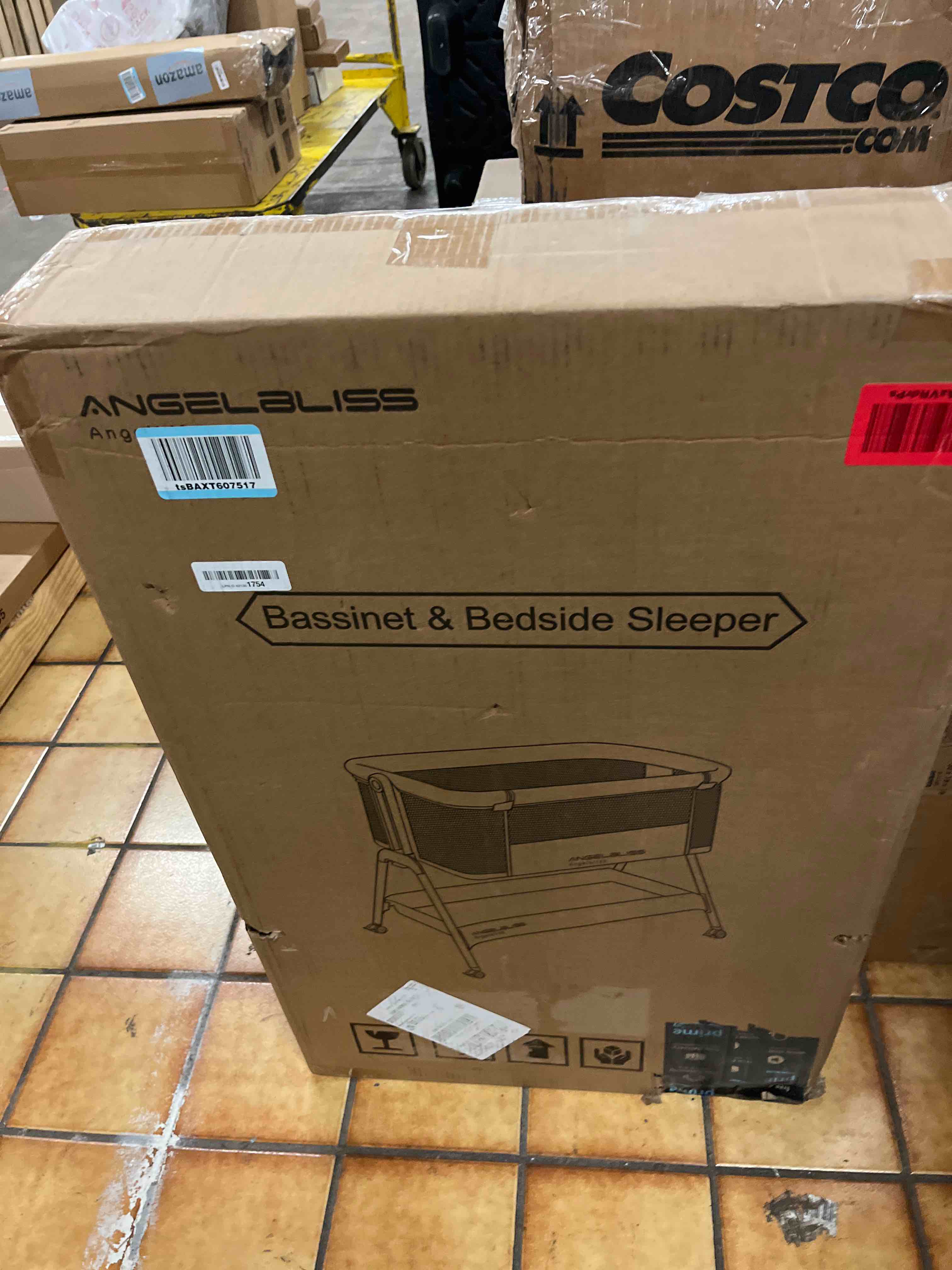 Condition photo showing New/Like New for ANGELBLISS Baby Bassinet Bedside Sleeper, Easy Folding Portable Bassinet for Baby with Wheels, Adjustable Height, Included Mattress (Beige)