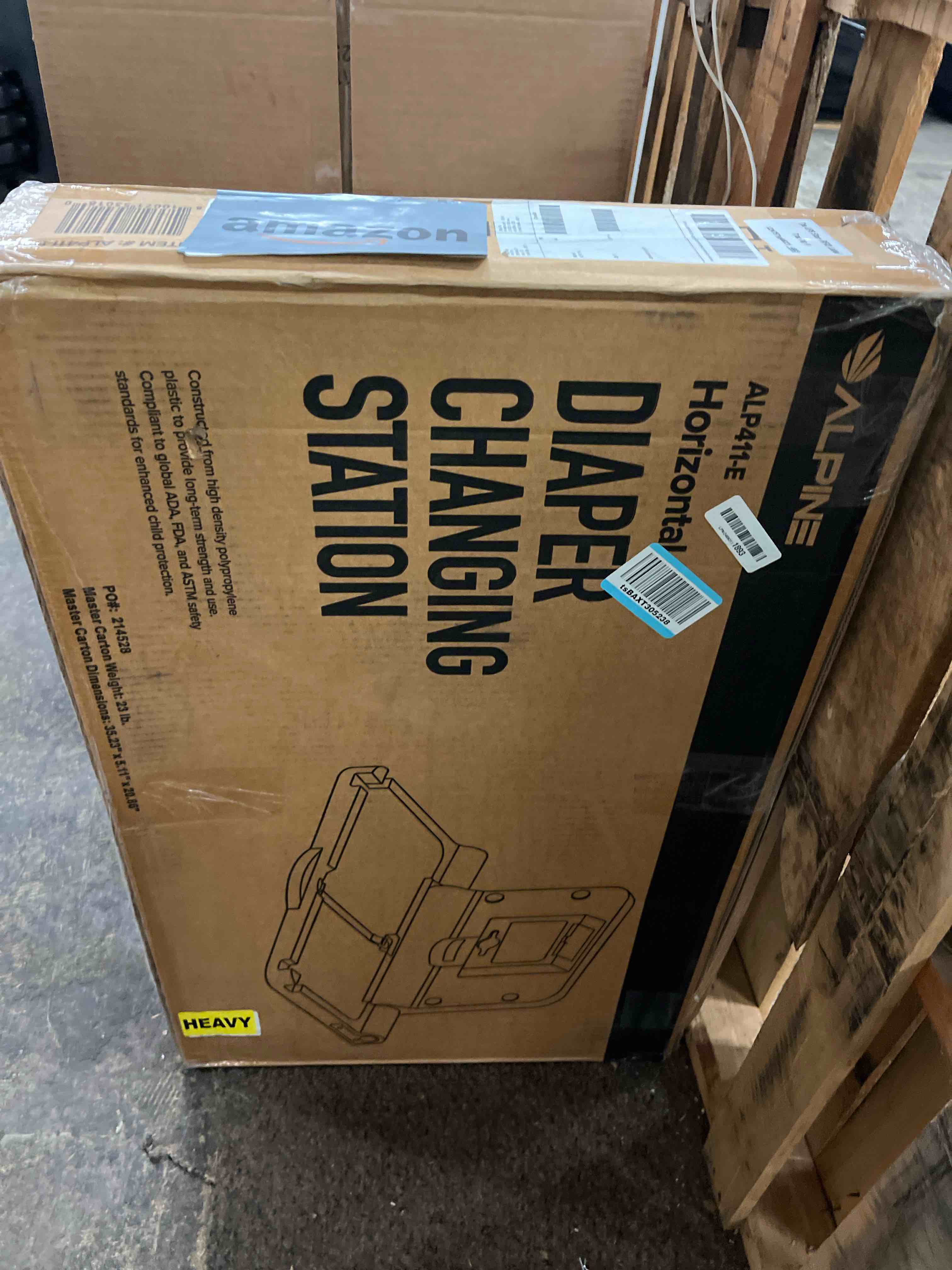 Condition photo showing New/Like New for Alpine Compact Horizontal Baby Changing Station, 19-13/16"H x 32-1/8"W x 18-1/8"D, White