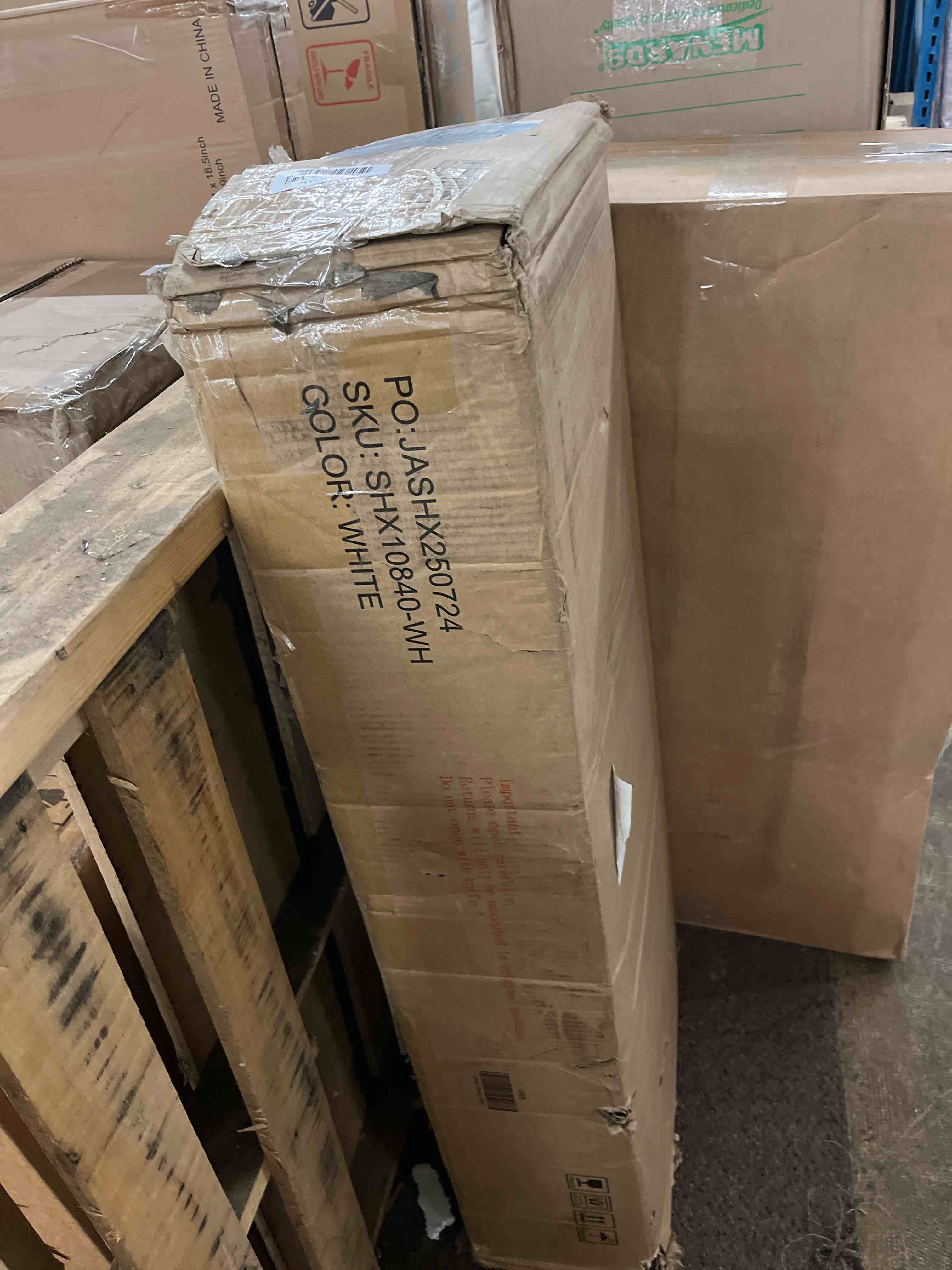 Condition photo showing New/Like New for JASIWAY Buffet Table Sideboard Cabinet with Farmhouse-style Doors White