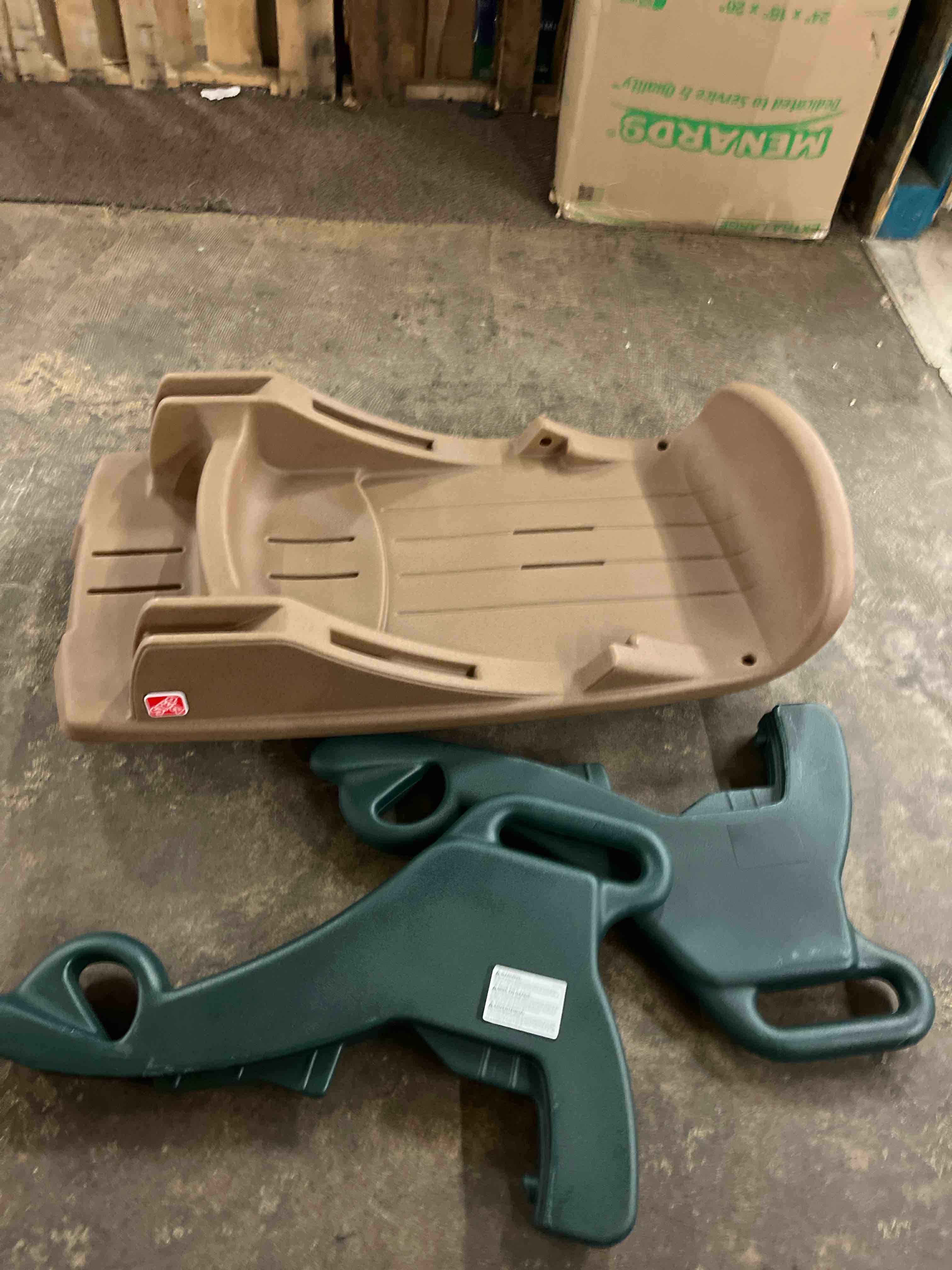 Condition photo showing Good Condition for Step2 Snow Runner, Kids Ride On Toy & Outdoor Snow Sled & Toboggan, Fits 2 Riders, Made of Durable Plastic, Max Weight 120 lbs., for Toddlers 3-6 Years Old, Tan & Green