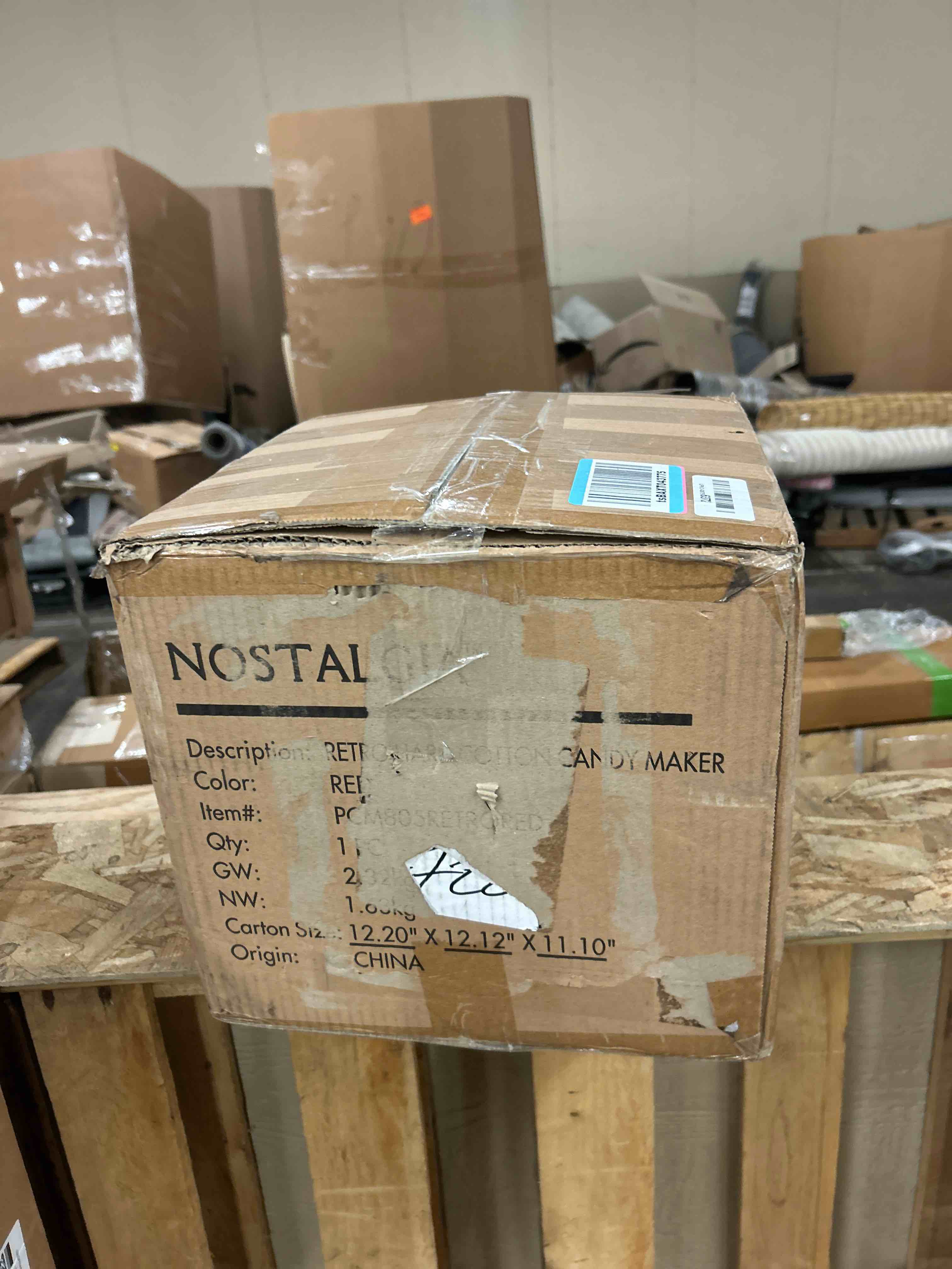 Condition photo showing New/Like New for Nostalgia Retro Countertop Cotton Candy Machine  Retro Red  Hard Candy and Flossing Sugar